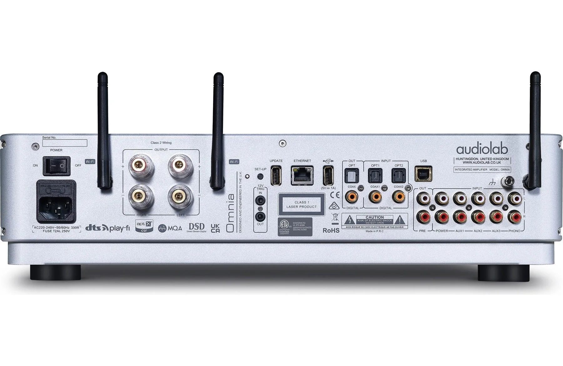 Audiolab Omnia Stereo integrated amplifier with built-in CD player, DAC, Wi-Fi®, and Bluetooth® (Silver) - Clearance/ Open Box - Image 6