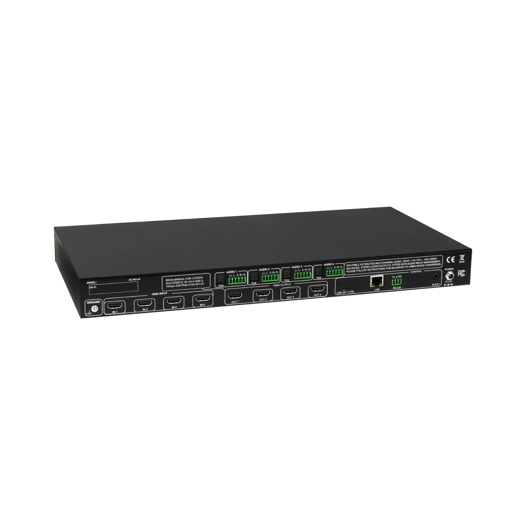 AVPro Edge AC-MX-44 18Gbps 4x4 HDMI Matrix Switch - Clearance / Open Box - Image 2