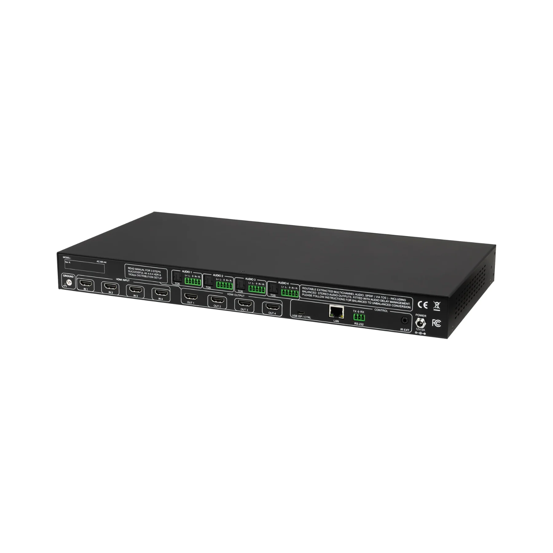 AVPro Edge AC-MX-44 18Gbps 4x4 HDMI Matrix Switch - Clearance / Open Box - Image 4