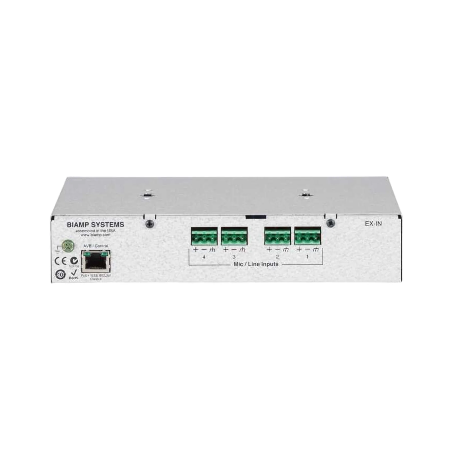 Biamp Tesira EX-IN 4-Channel Mic/Line Input Expander, PoE+. - Clearance / Open Box - Image 2