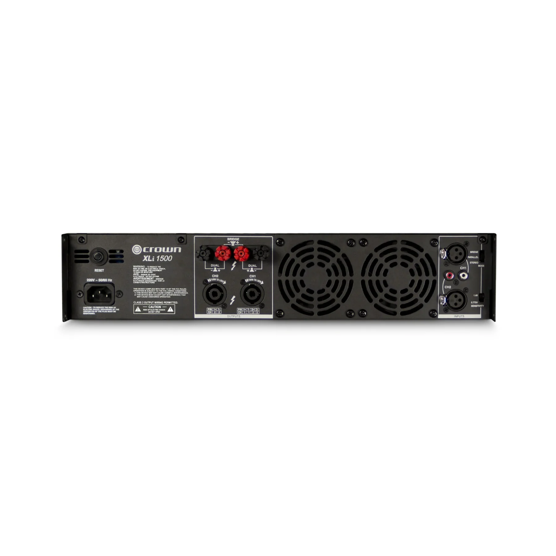 Crown XLi 1500 Two-channel, 450W @ 4Ω Power Amplifier - Clearance / Open Box - Image 2