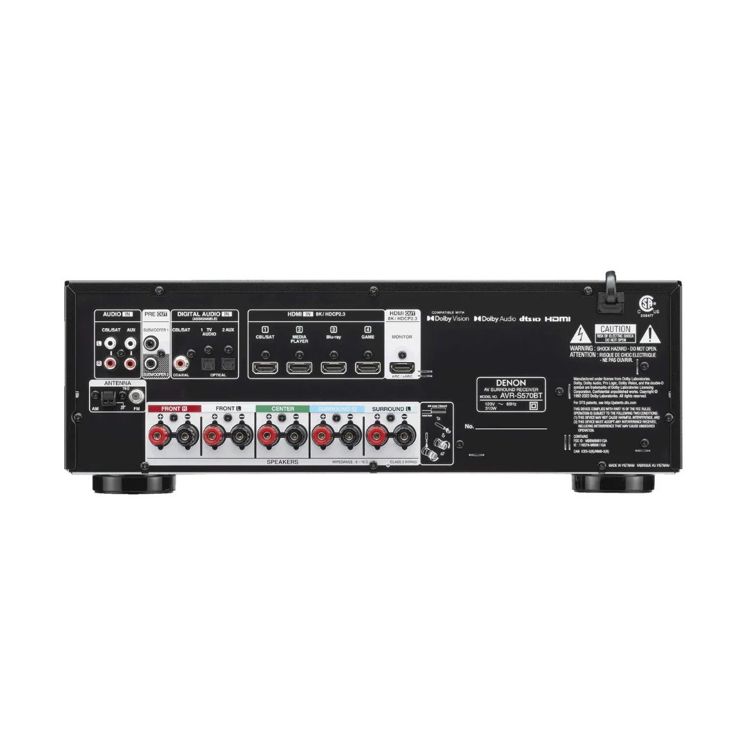 Denon AVR-S570BT 5.2 Ch. 8K AV Receiver - Image 3