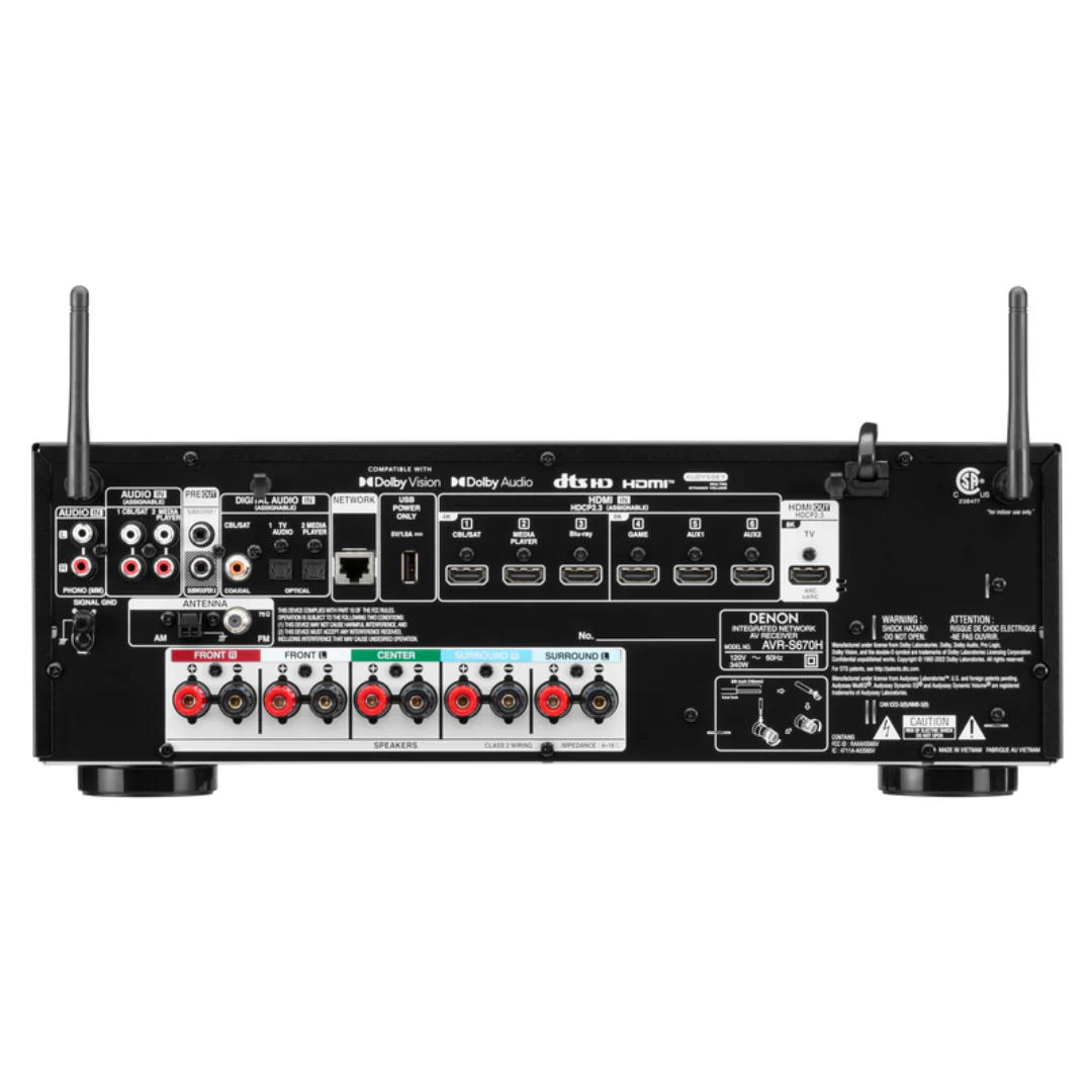 Denon AVR-S670H 5.2 Ch. 8K AV Receiver - Image 3