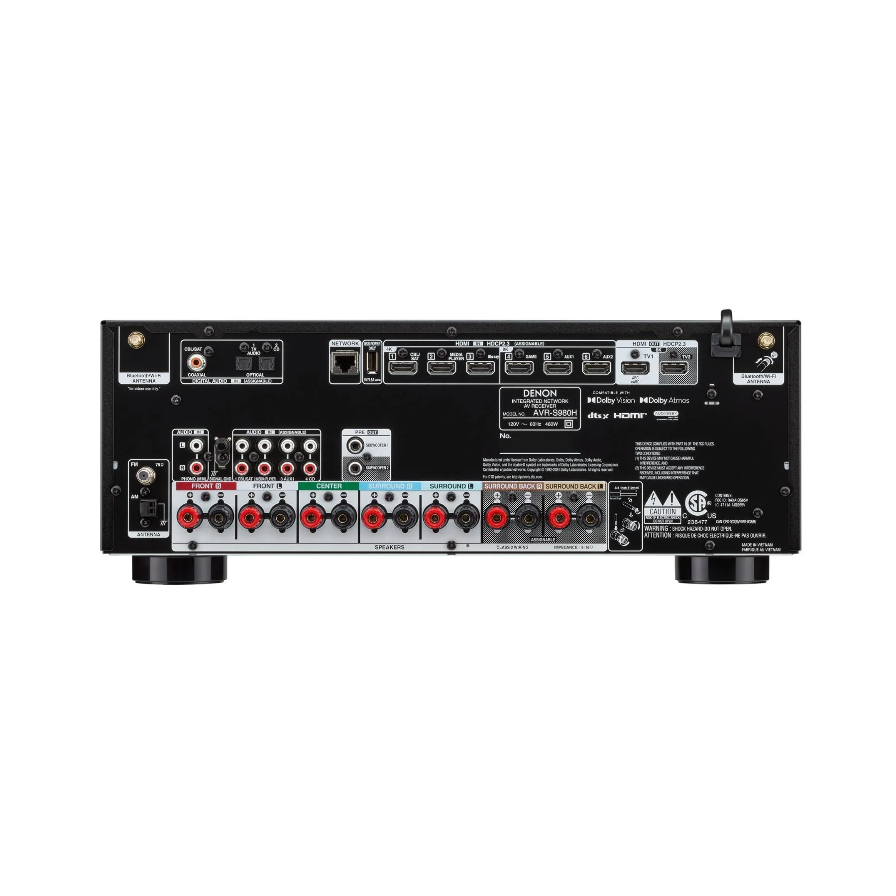 Denon AVR-S980H 7.2 Channel 8K AV Receiver with HEOS Built-in - Image 3