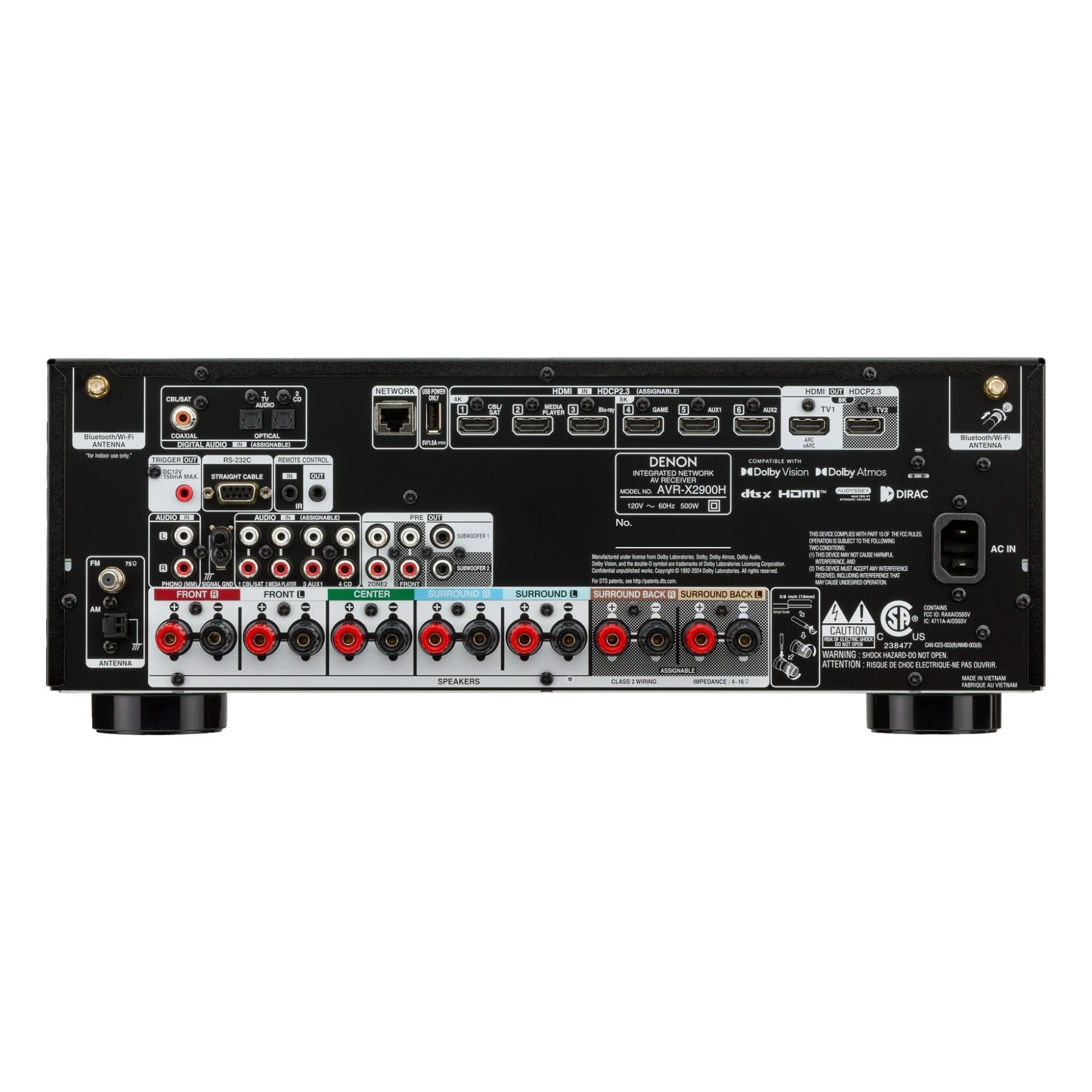 Denon AVR-X2900H 7.2 Channel 8K AV Receiver - Image 2