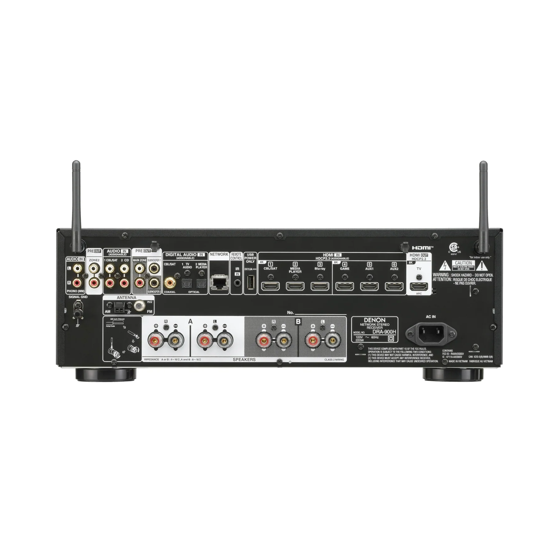 Denon DRA-900H 2.2 Ch 8K Stereo Receiver - Clearance / Open Box - Image 3