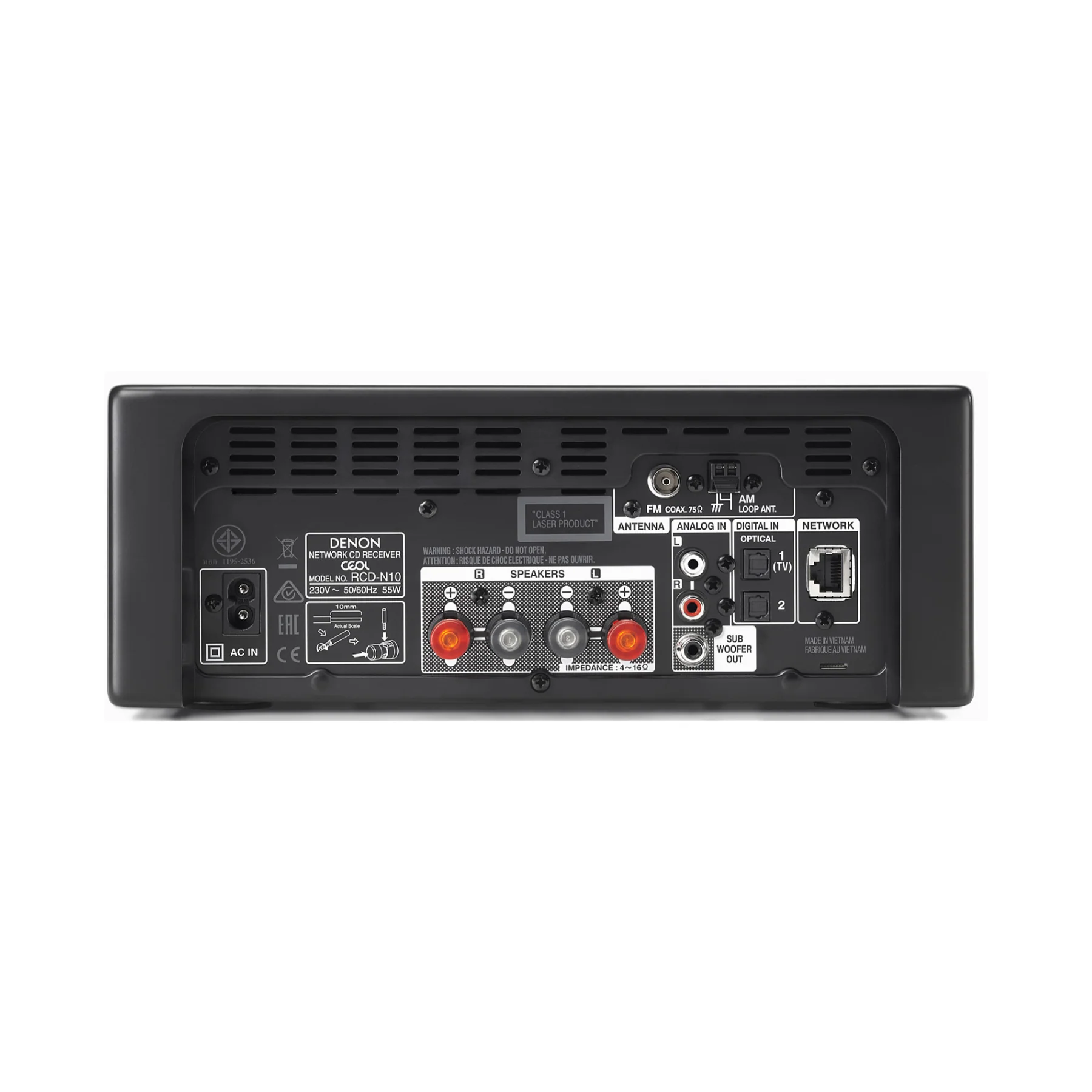 Denon RCD-N10 - Hi-FI Network CD Receiver w/ Bluetooth, Apple AirPlay 2, & HEOS - Clearance / Open Box - Image 3