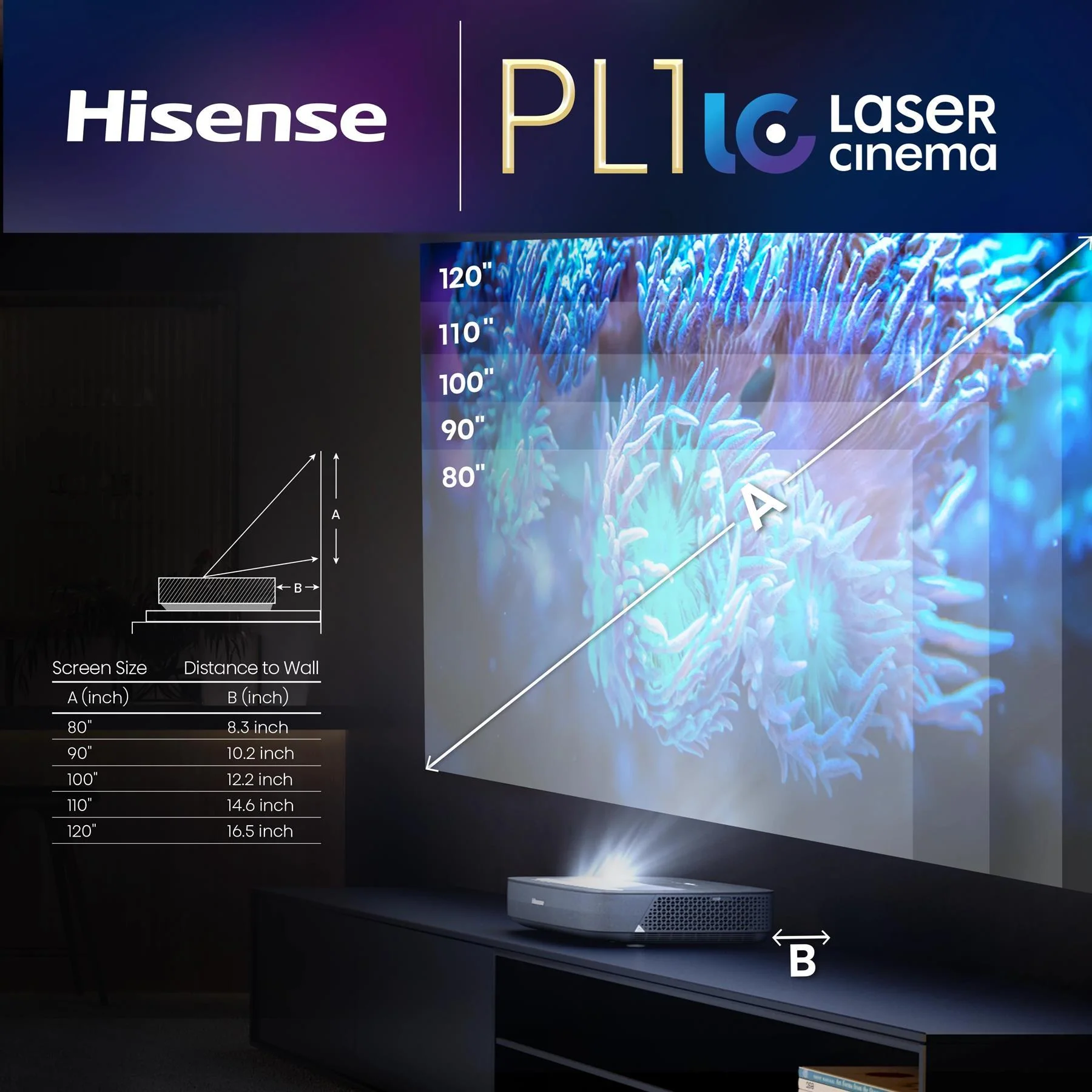 Hisense PL1 4K Ultra Short Throw Laser Cinema Projector - Image 7