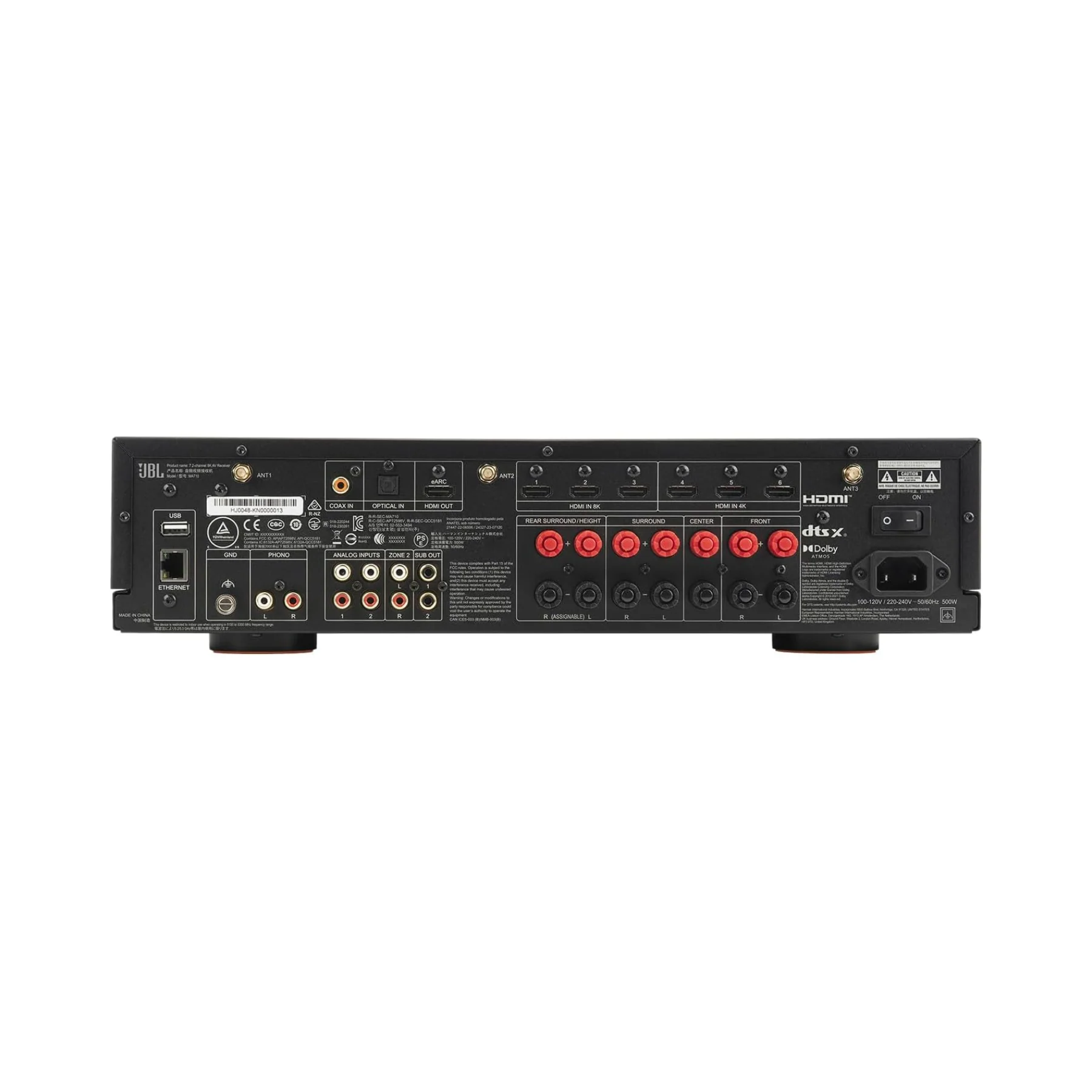 JBL MA710 7.2 Channel 8K AV Receiver (Black) - Clearance / Open Box - Image 4