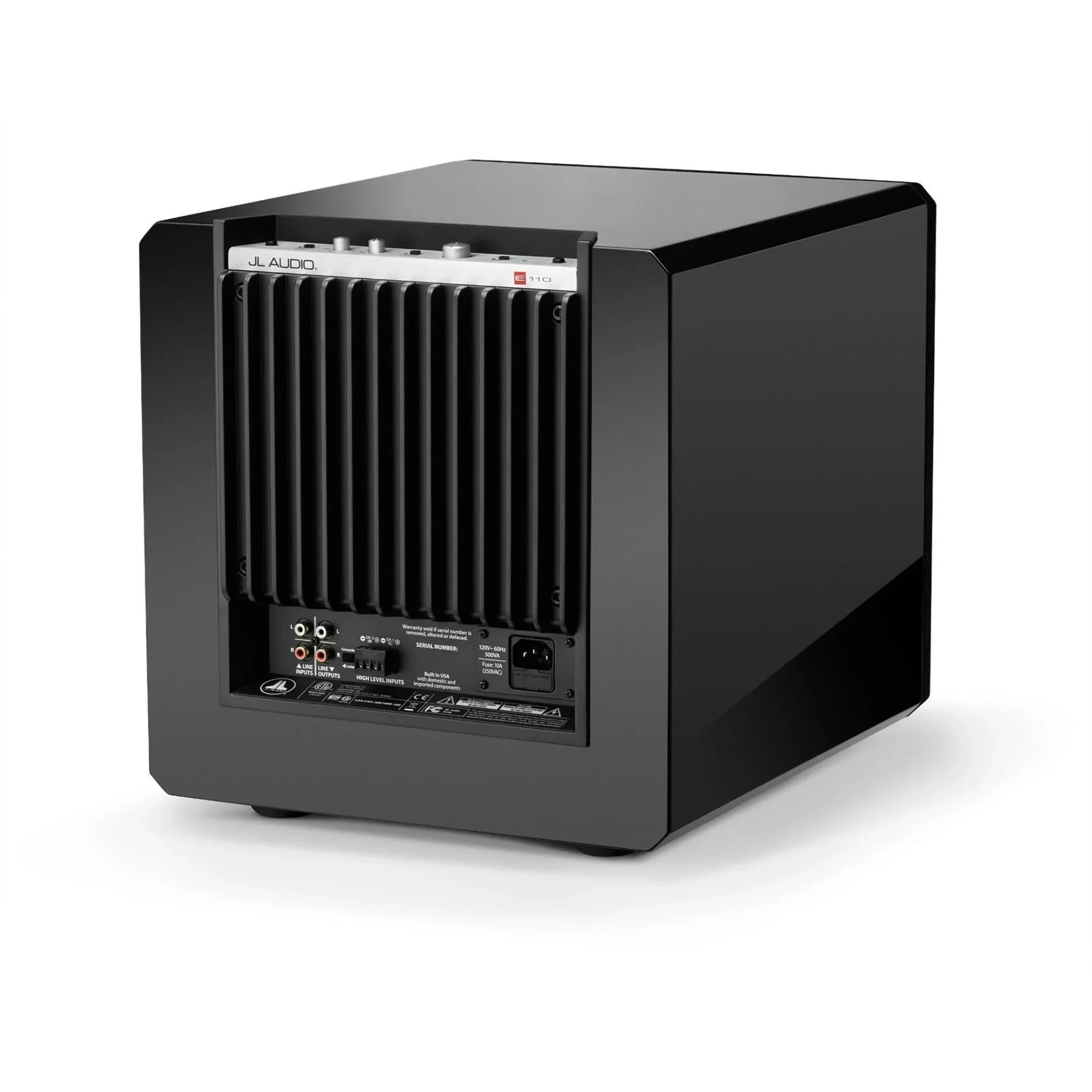 JL Audio E-Sub e110-GLOSS Gloss Black 10-inch Powered Subwoofer - Image 5