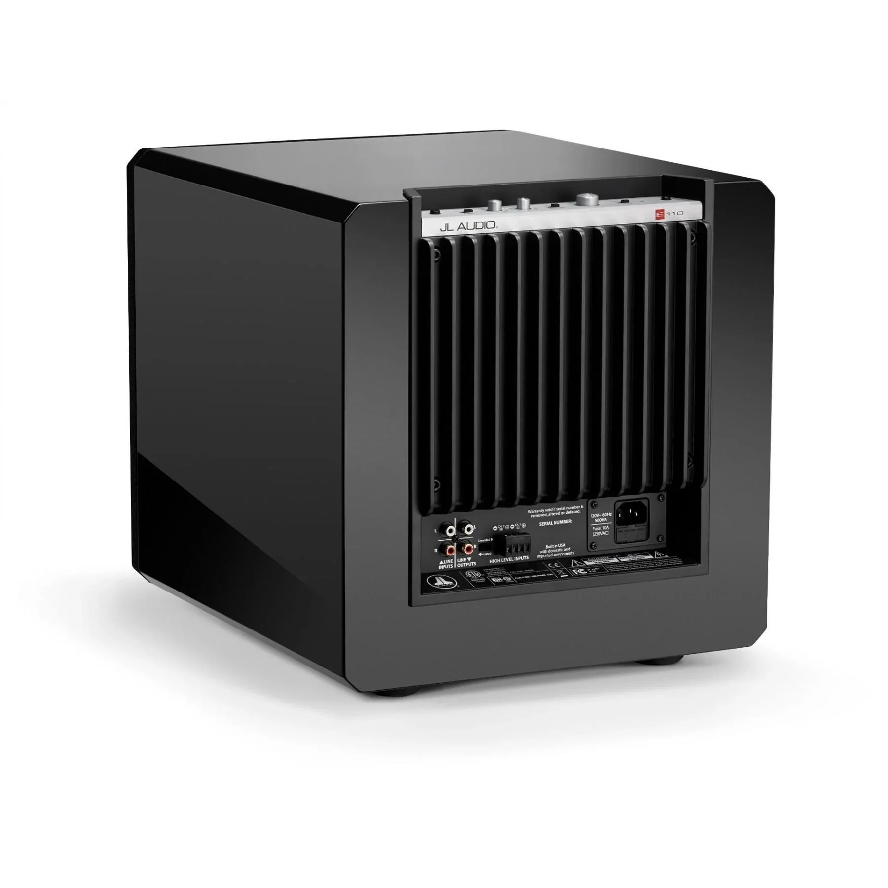 JL Audio E-Sub e110-GLOSS Gloss Black 10-inch Powered Subwoofer - Image 6