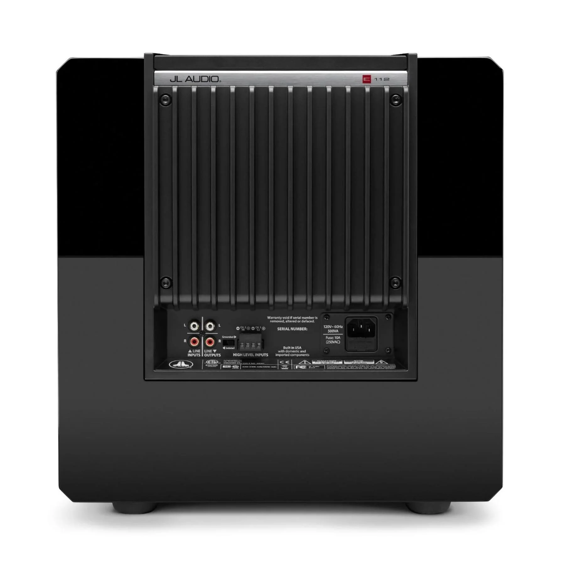 JL Audio E-Sub e112-GLOSS Gloss Black 12" Powered Subwoofer - Image 7