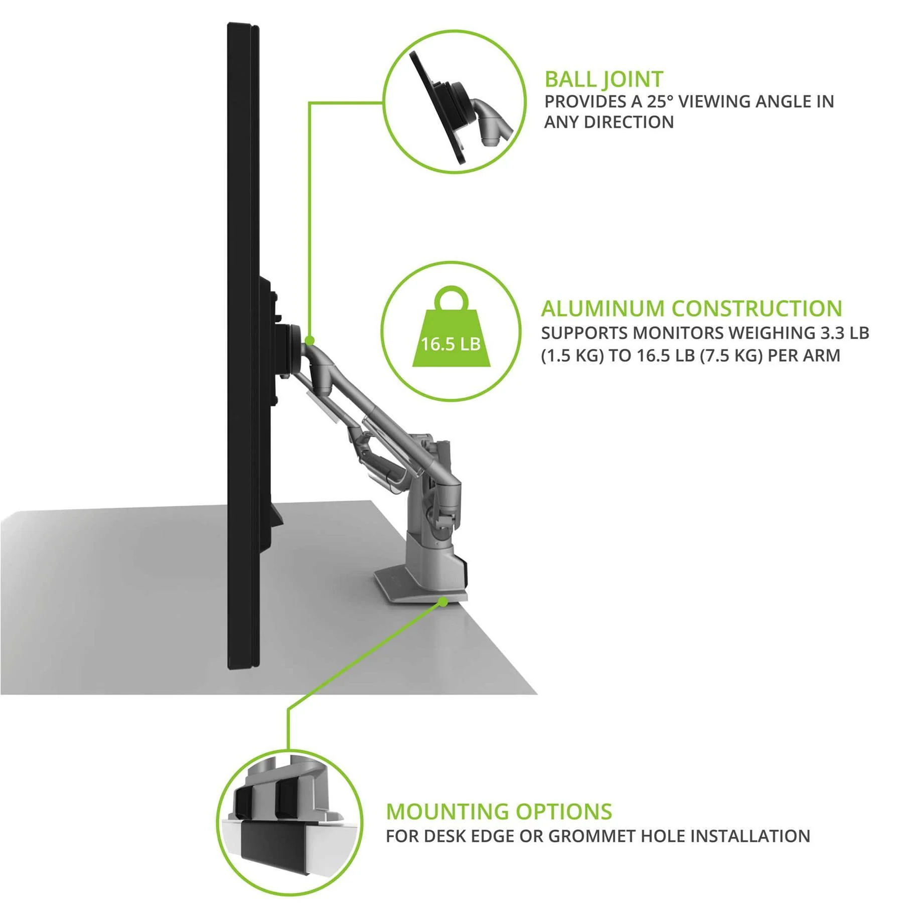 Kanto DMS2000 Dual Arm Desktop Monitor Mount - Image 9