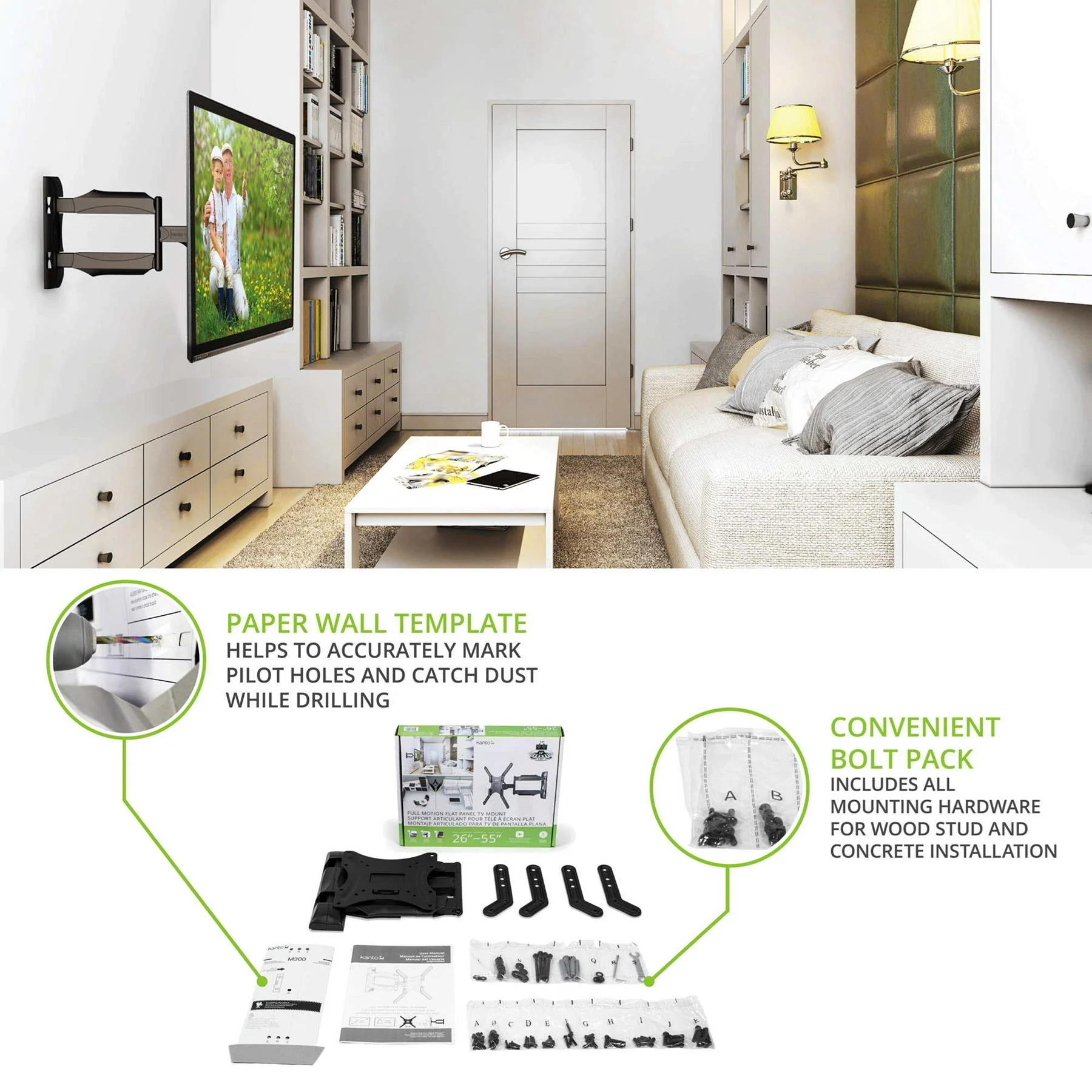 Kanto M300 Full‑Motion TV Wall Mount - Image 9