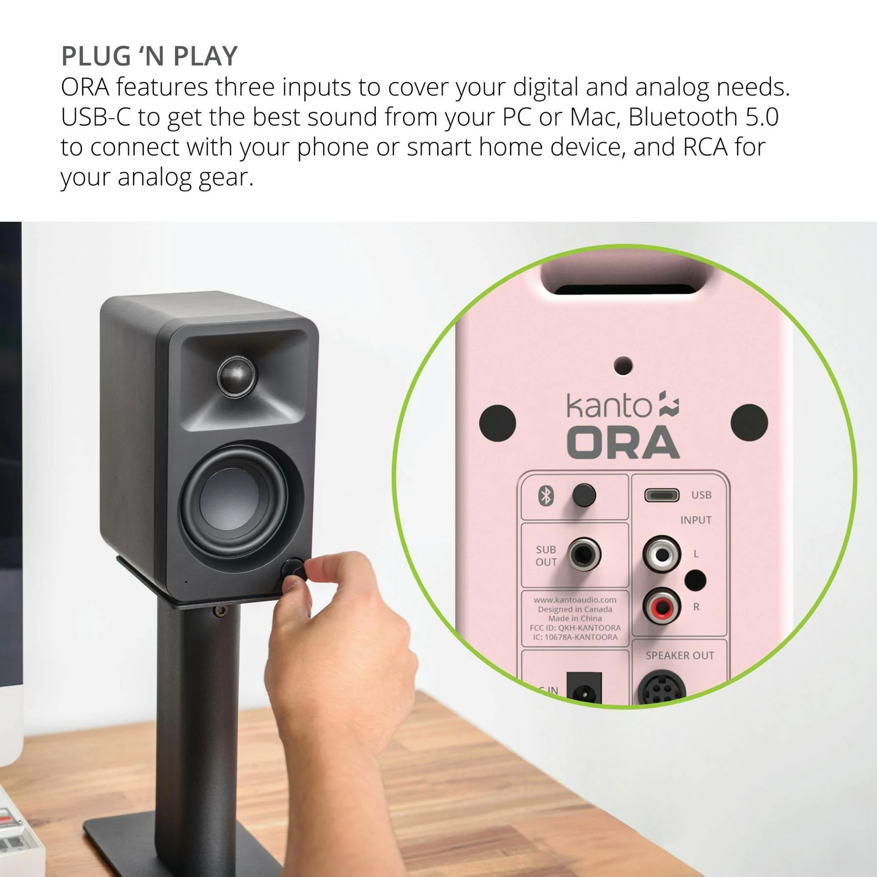 Kanto ORA Reference Desktop Speakers - Matte Pink - Image 10