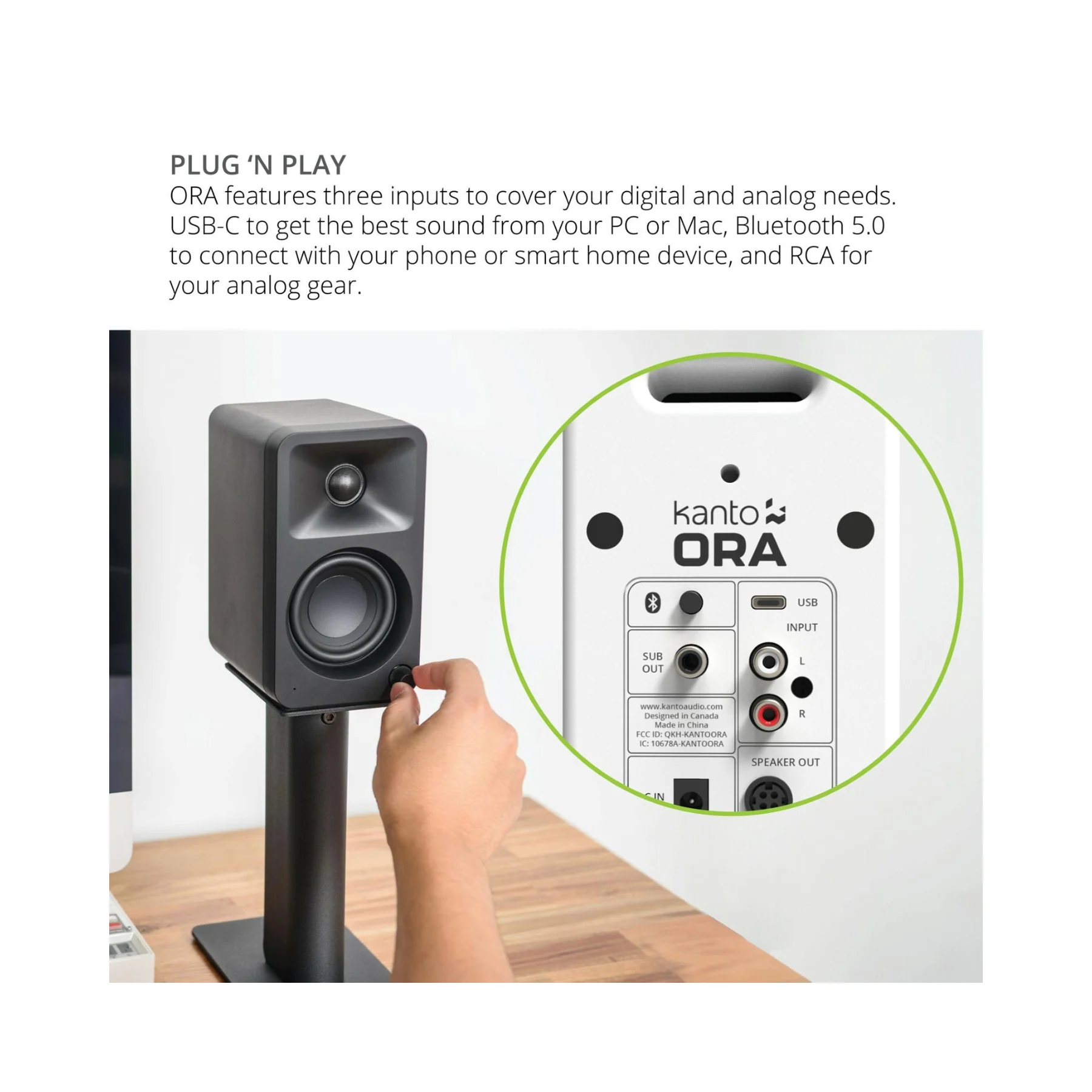 Kanto ORA Reference Desktop Speakers (Matte White) - Clearance / Open Box - Image 8