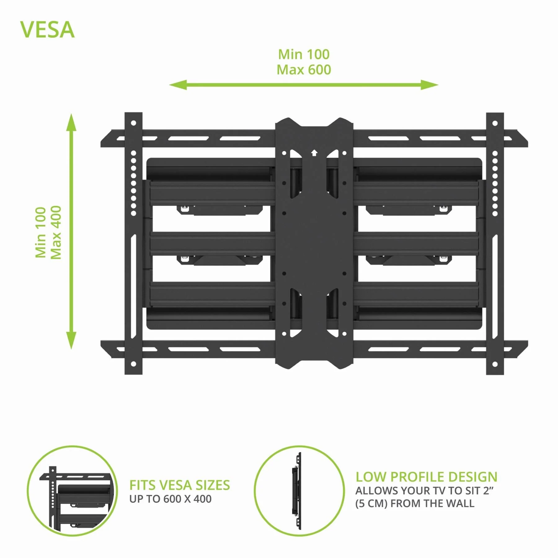 Kanto PDX650SG Stainless Steel Outdoor Full Motion TV Mount - Image 3
