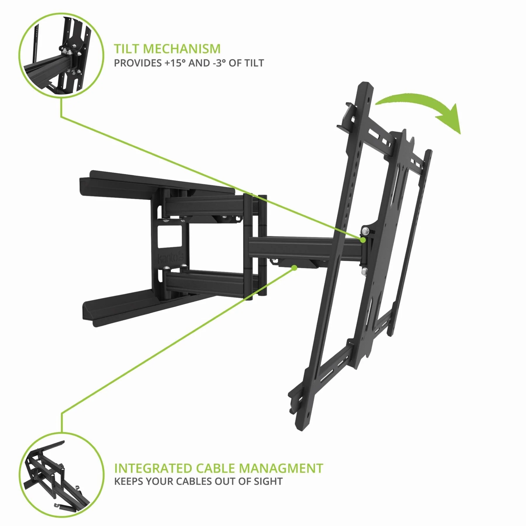 Kanto PDX650SG Stainless Steel Outdoor Full Motion TV Mount - Image 4