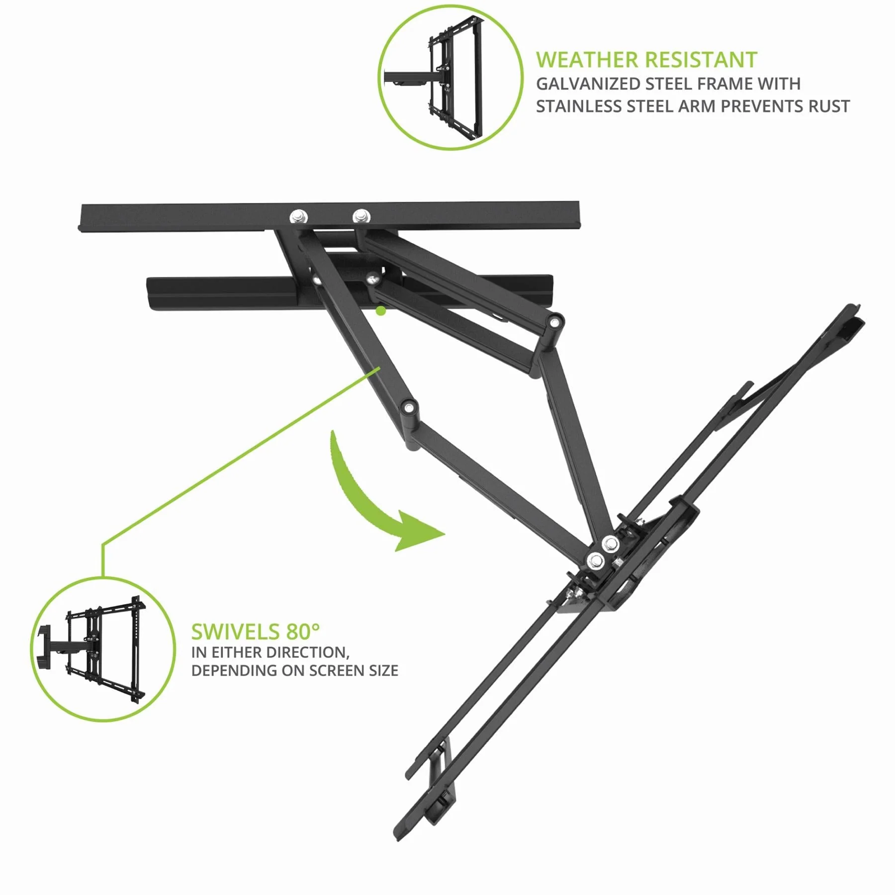 Kanto PDX650SG Stainless Steel Outdoor Full Motion TV Mount - Image 5