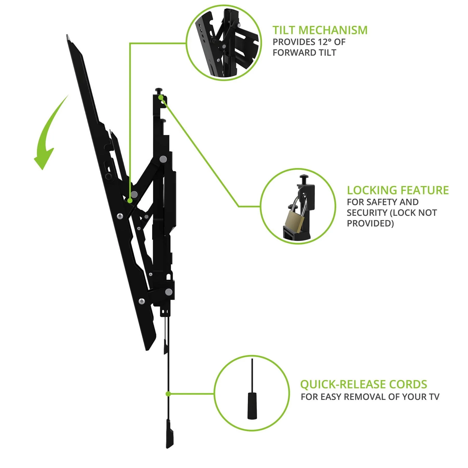 Kanto PT300 Lockable Tilting TV Mount - Image 6