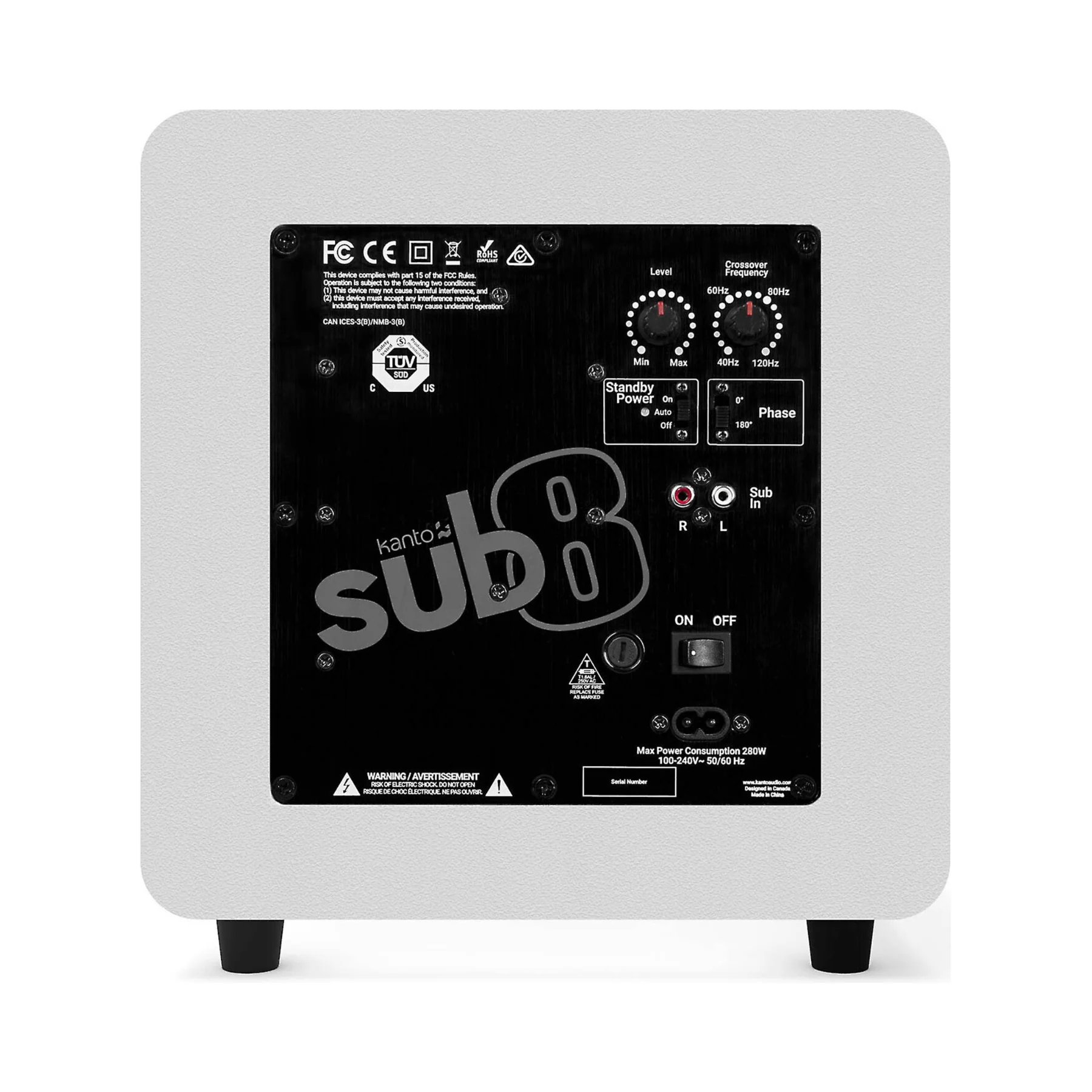 Kanto SUB8 (2022) Sealed Powered Subwoofer - 300W Peak Power - 8" Woofer - Clearance / Open Box - Image 6