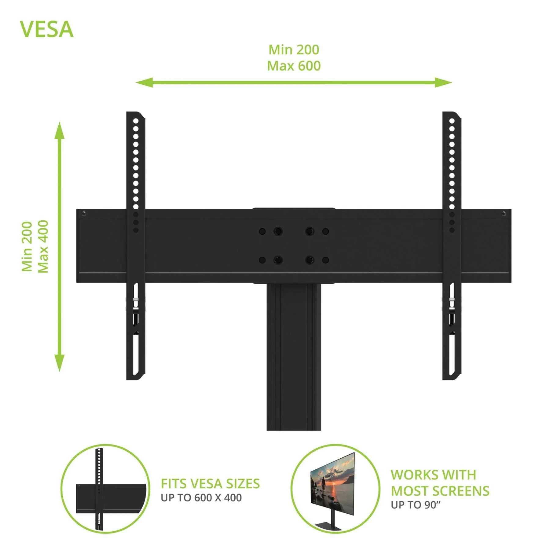 Kanto TTS140 Height Adjustable Tabletop TV Stand - Image 5