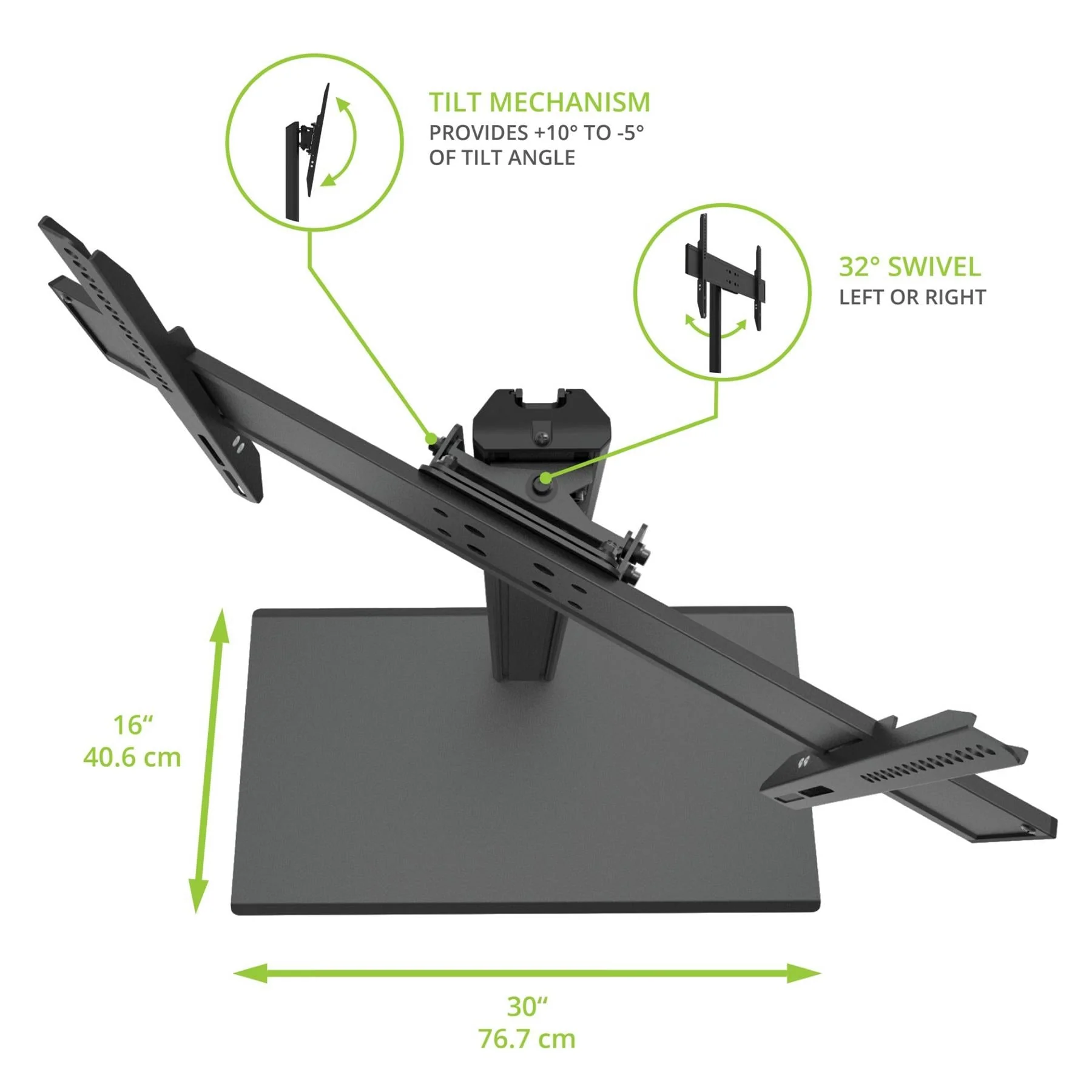 Kanto TTS140 Height Adjustable Tabletop TV Stand - Image 7