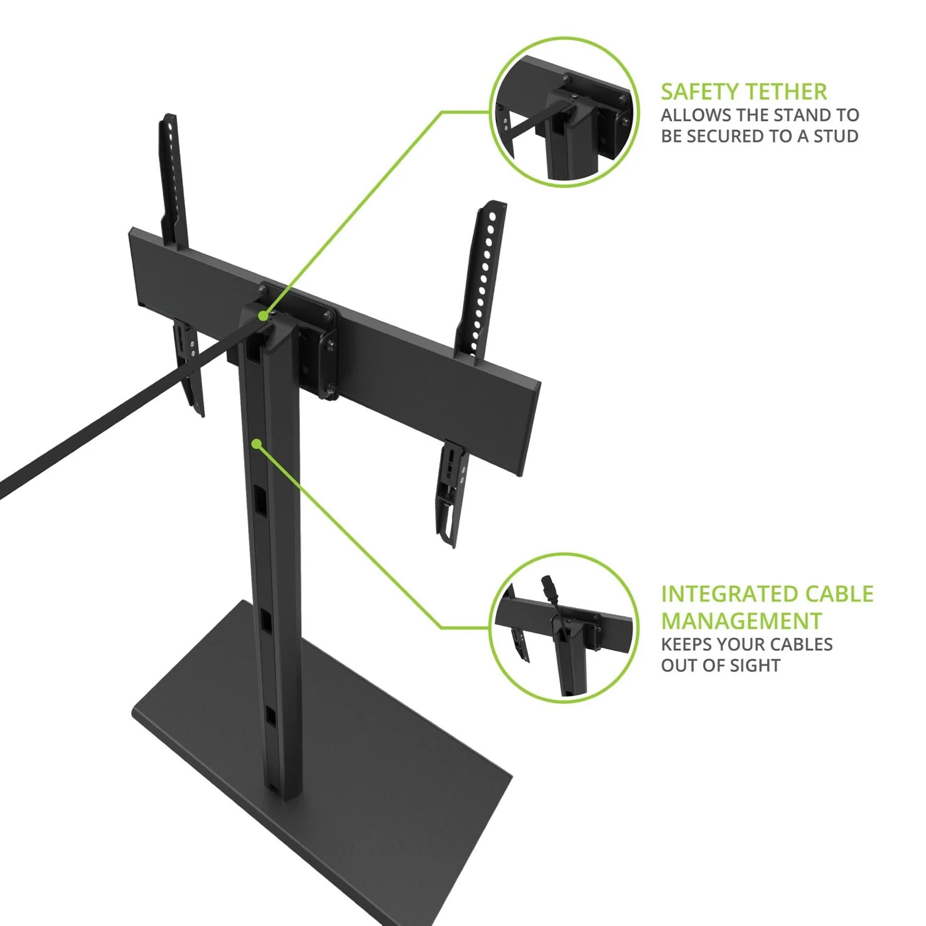 Kanto TTS140 Height Adjustable Tabletop TV Stand - Image 8