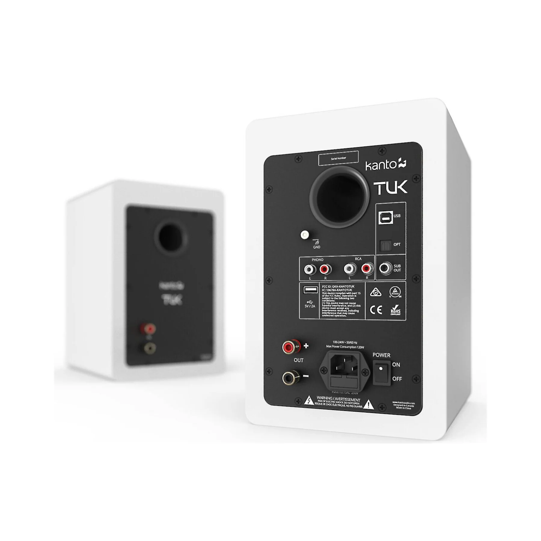 Kanto TUK Powered Speakers with USB DAC, Phono Preamp, Bluetooth 4.2, and Headphone Out - Clearance / Open Box - Image 2
