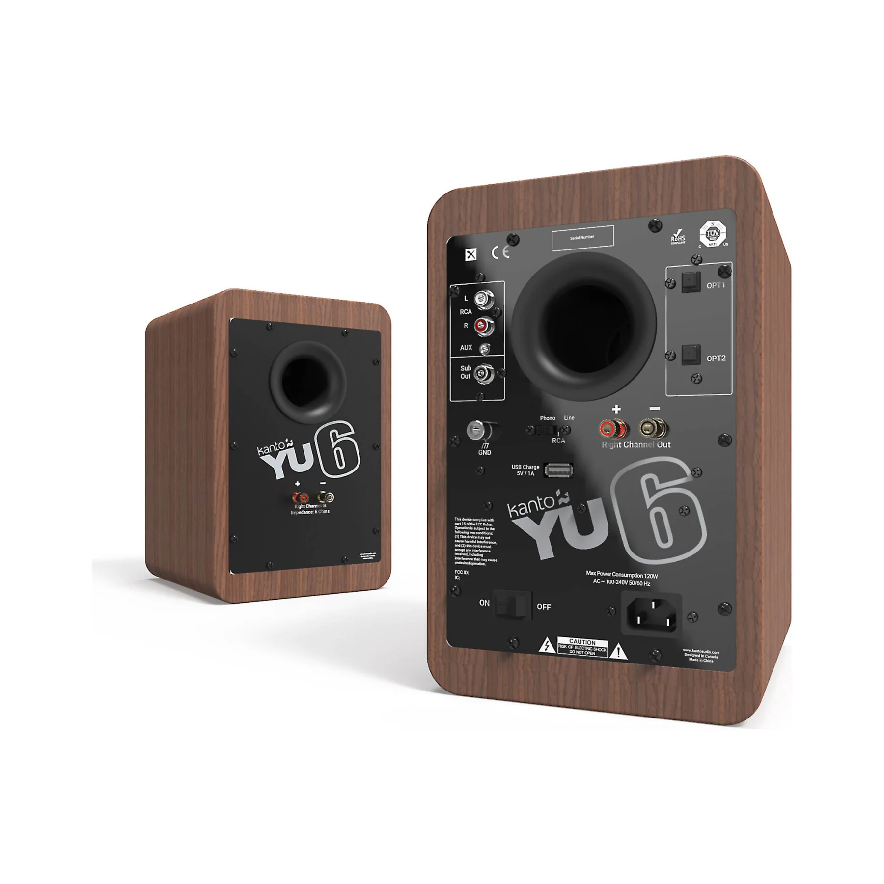 Kanto YU6 Powered Desktop Speakers with Bluetooth and Phono Preamp for Vinyl - Clearance / Open Box - Image 8