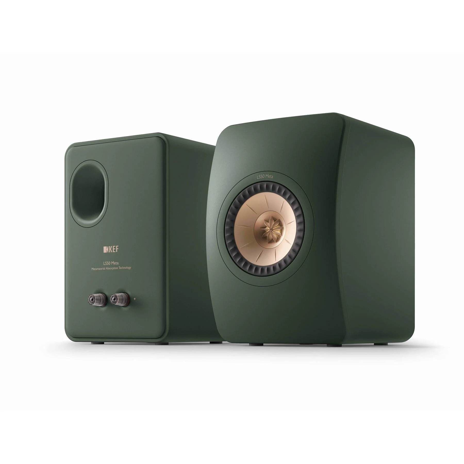 KEF LS50 Meta Bookshelf Speakers - Moss Green Pair - Image 2