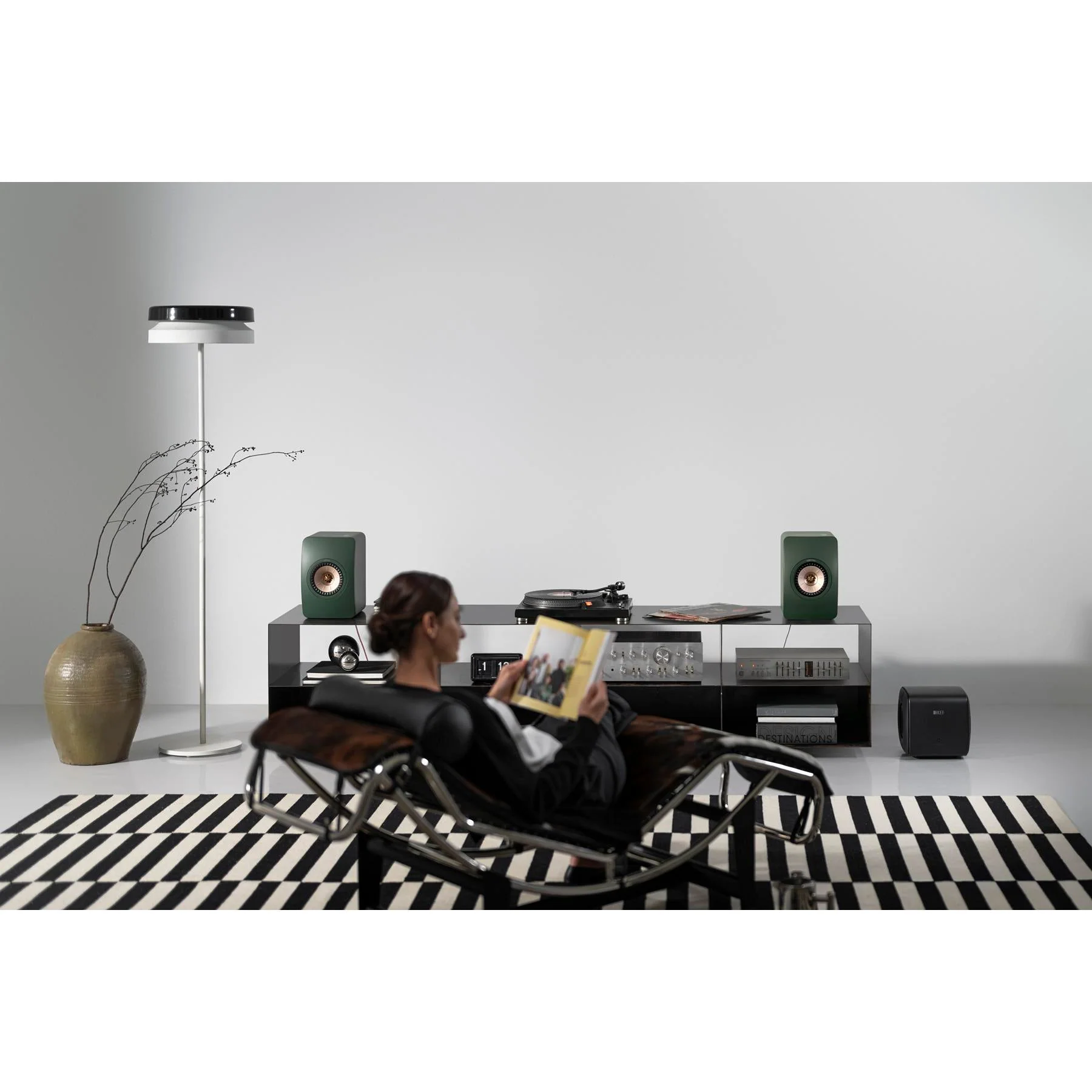 KEF LS50 Meta Bookshelf Speakers - Moss Green Pair - Image 6