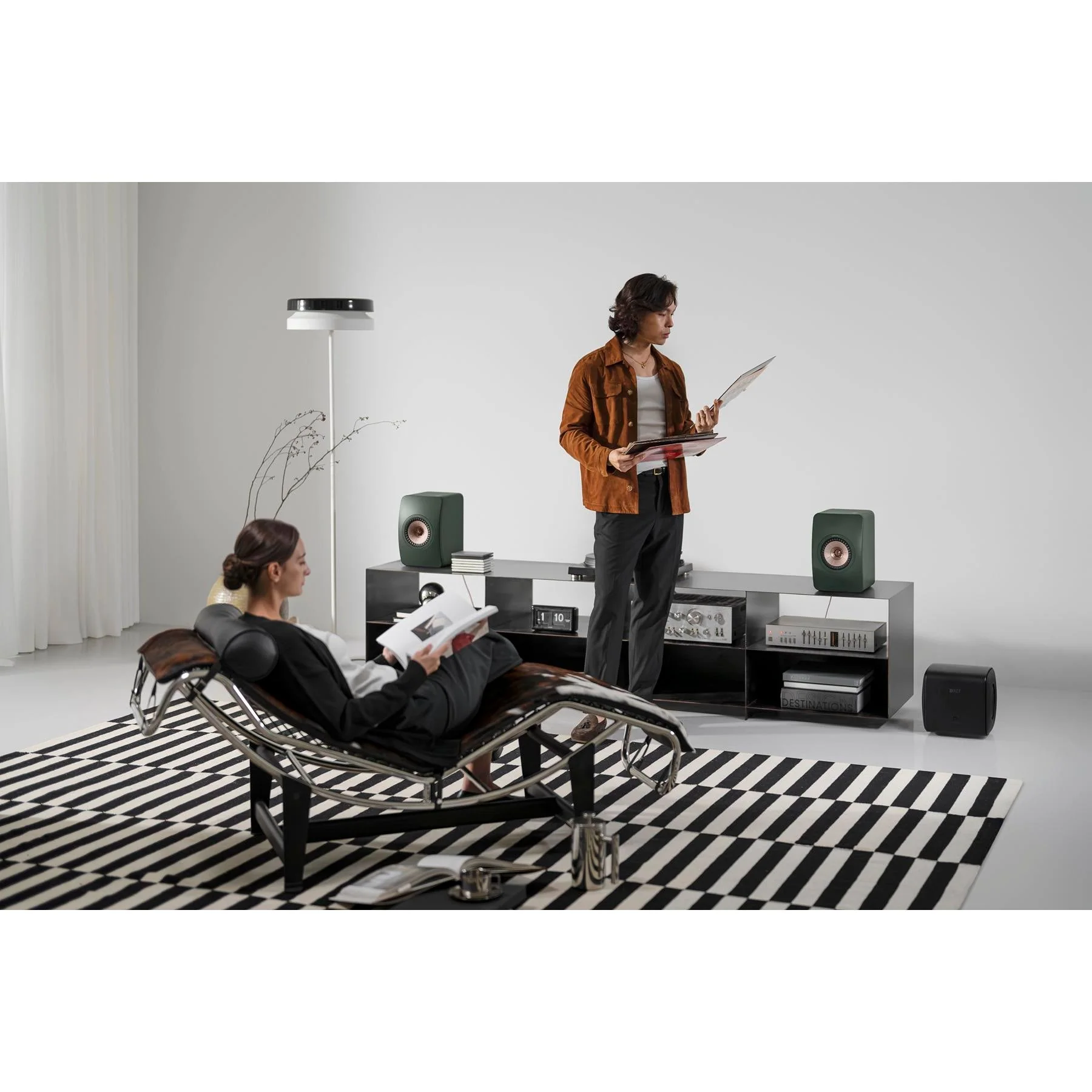 KEF LS50 Meta Bookshelf Speakers - Moss Green Pair - Image 7
