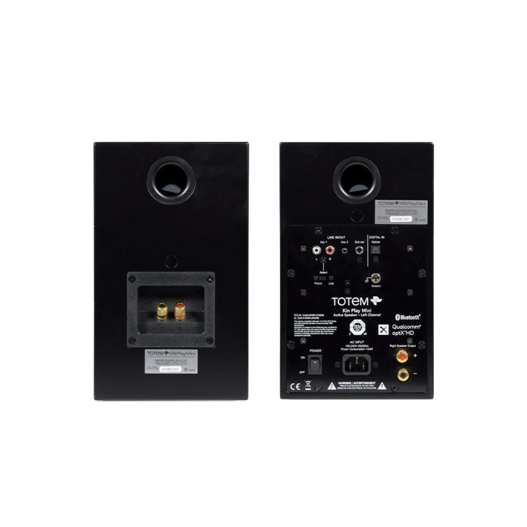 KIN by Totem Play Mini Powered Bookshelf Speakers – Satin Black Pair - Image 4