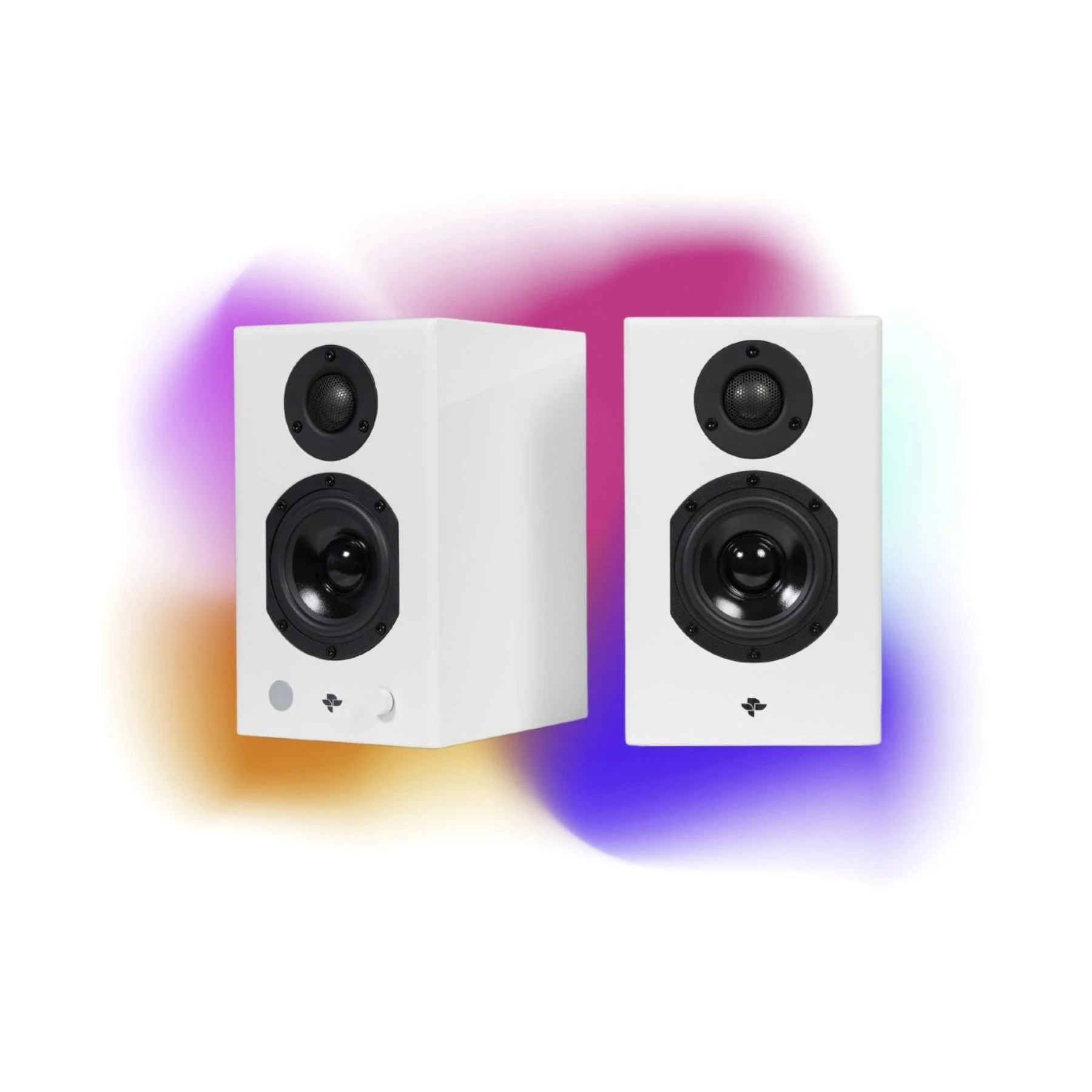 KIN by Totem Play Mini Powered Bookshelf Speakers – Satin White Pair - Image 2