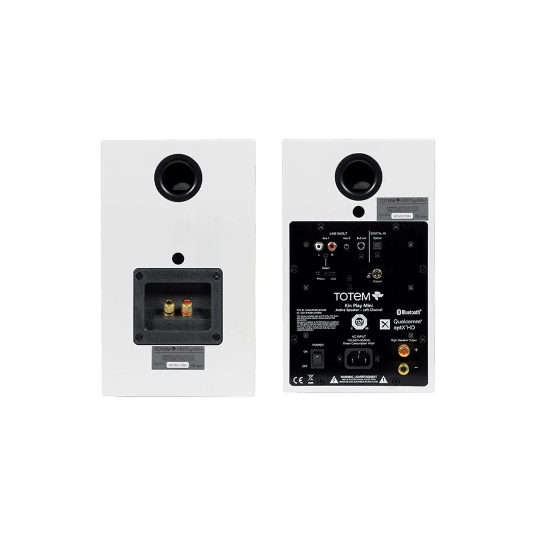 KIN by Totem Play Mini Powered Bookshelf Speakers – Satin White Pair - Image 4