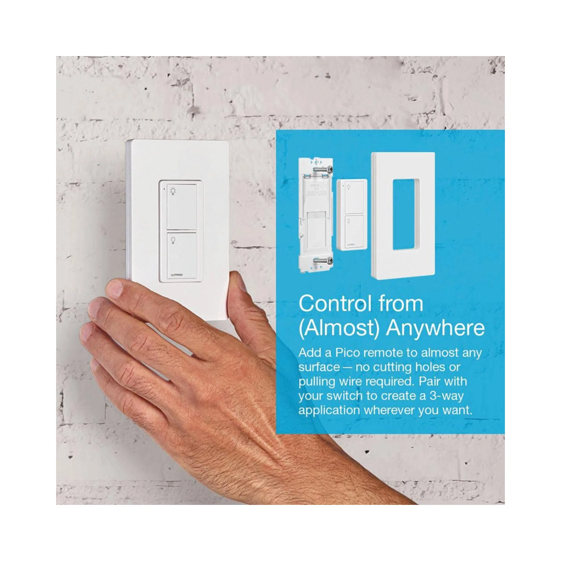 Lutron Caseta Deluxe Smart Dimmer Switch (2 Count) Kit with Caseta Smart Hub | P-BDG-PKG2W | White - Clearance / Open Box - Image 3