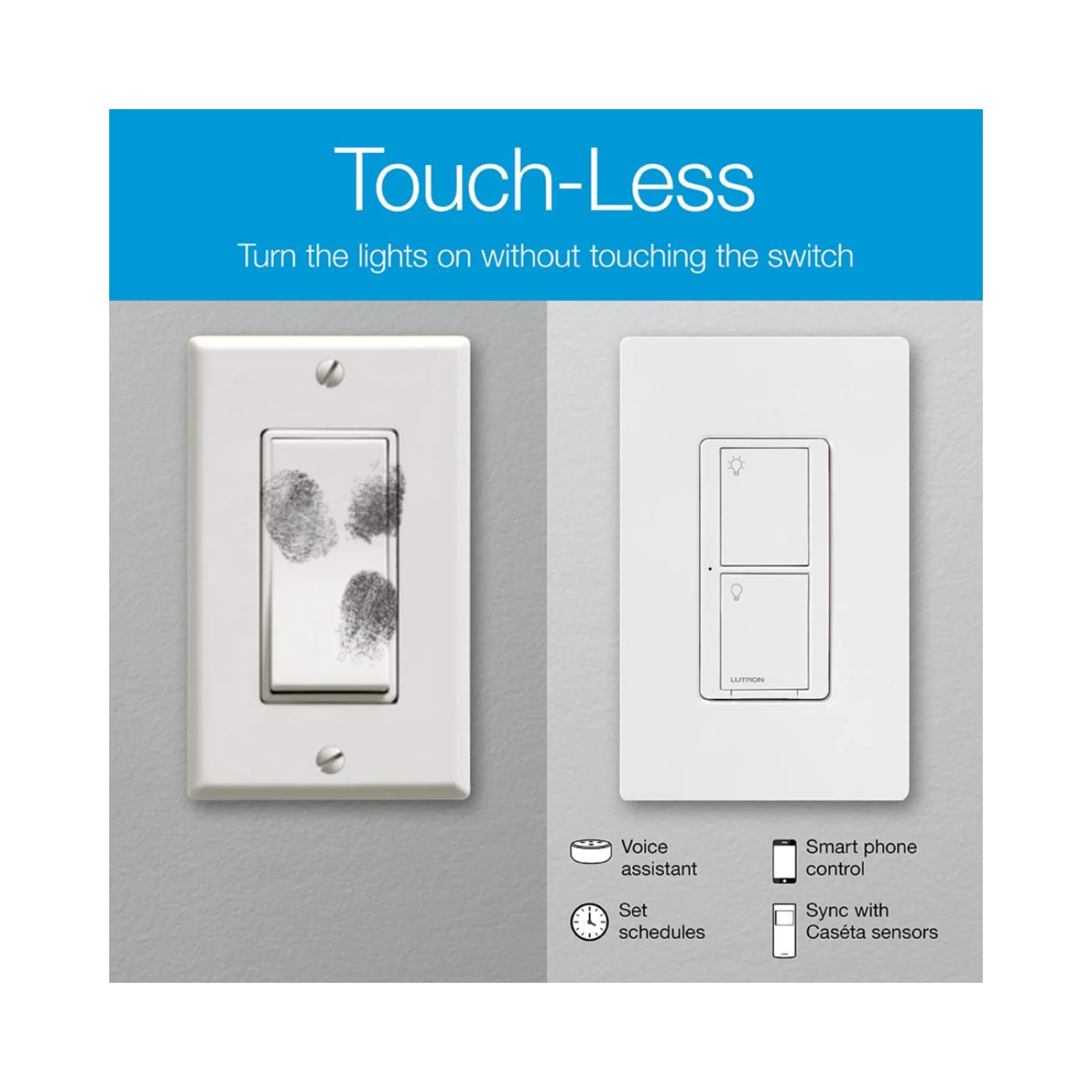 Lutron Caseta Deluxe Smart Dimmer Switch (2 Count) Kit with Caseta Smart Hub | P-BDG-PKG2W | White - Clearance / Open Box - Image 4