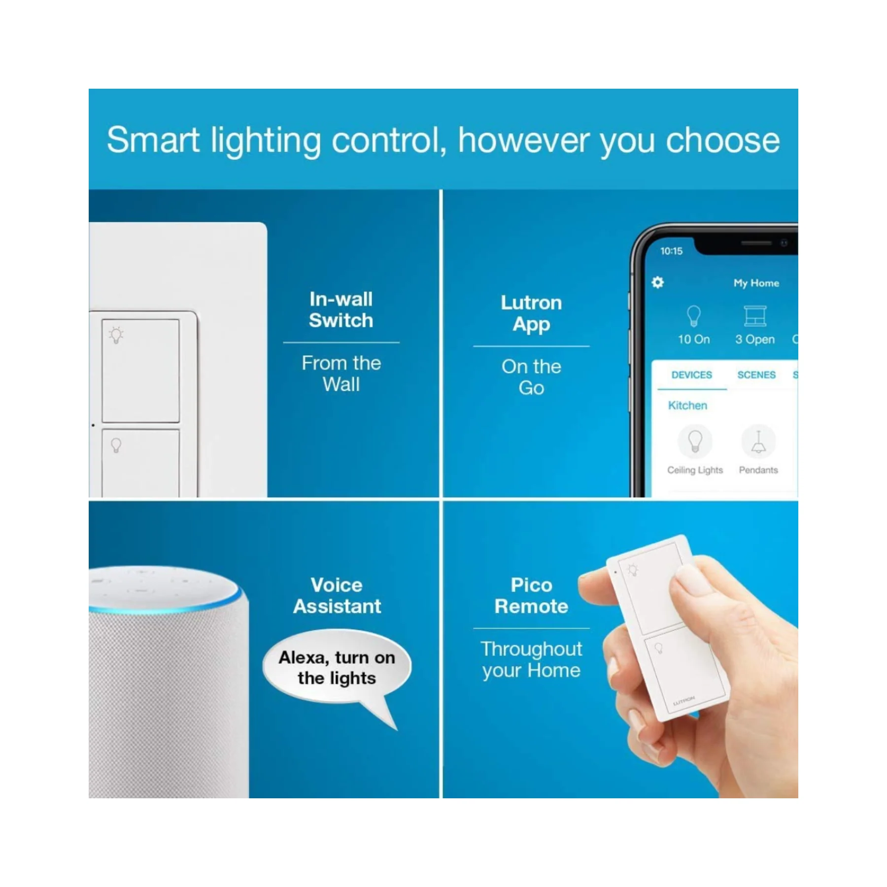 Lutron Caseta Deluxe Smart Dimmer Switch (2 Count) Kit with Caseta Smart Hub | P-BDG-PKG2W | White - Clearance / Open Box - Image 5