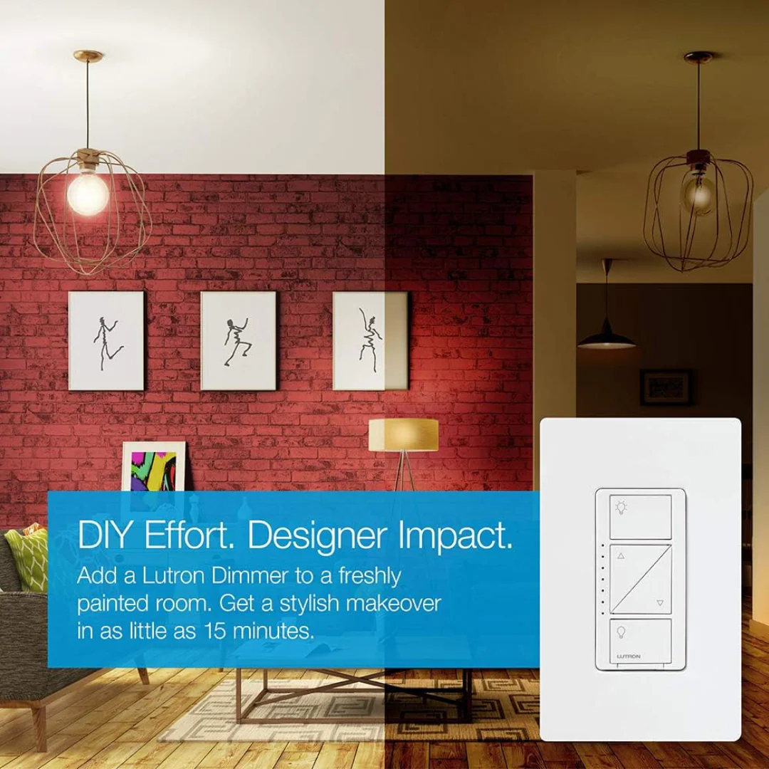 Lutron Caseta Smart Lighting Dimmer Switch and Remote Kit | P-PKG1W-WH | White - Clearance / Open Box - Image 10