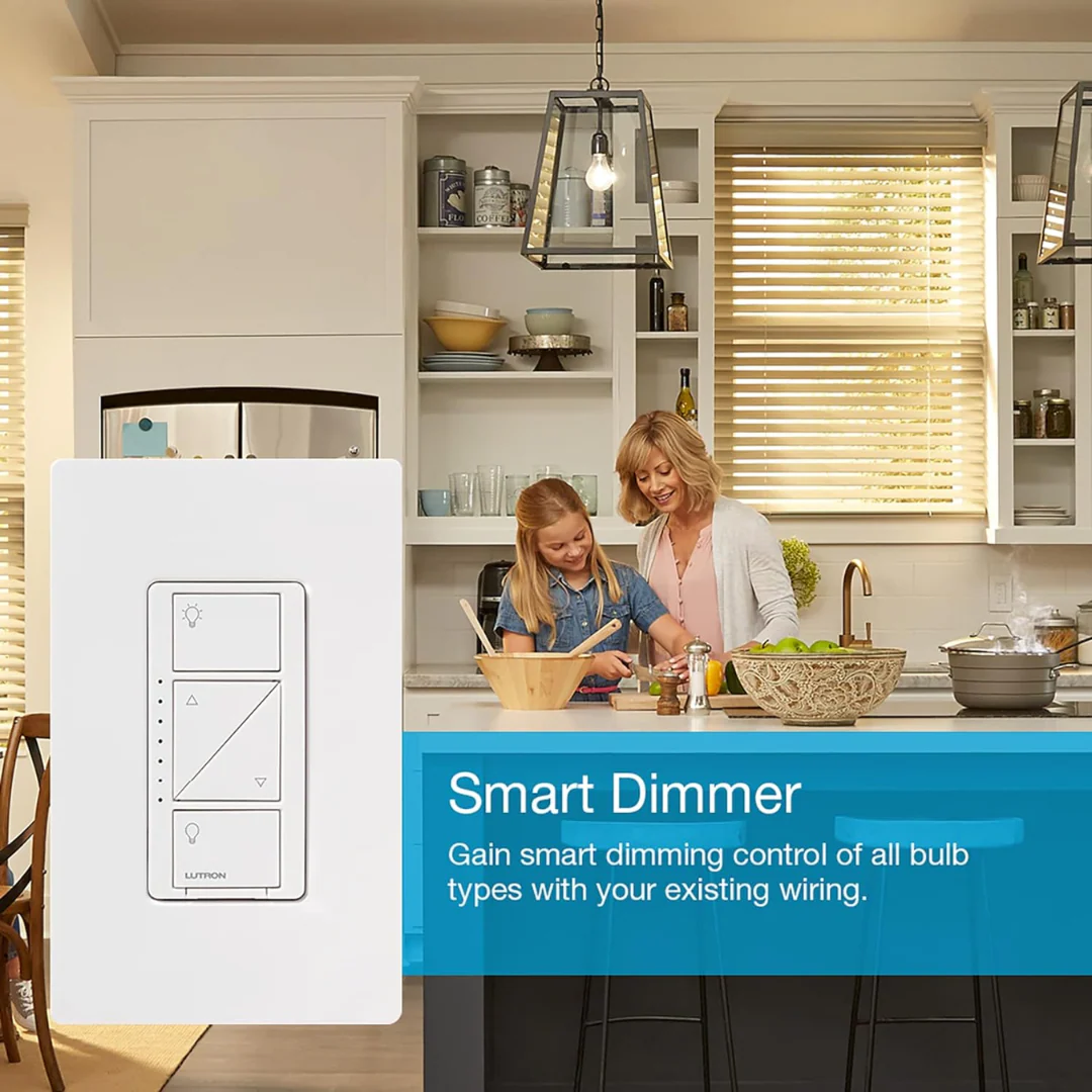 Lutron Caseta Smart Lighting Dimmer Switch and Remote Kit | P-PKG1W-WH | White - Clearance / Open Box - Image 7
