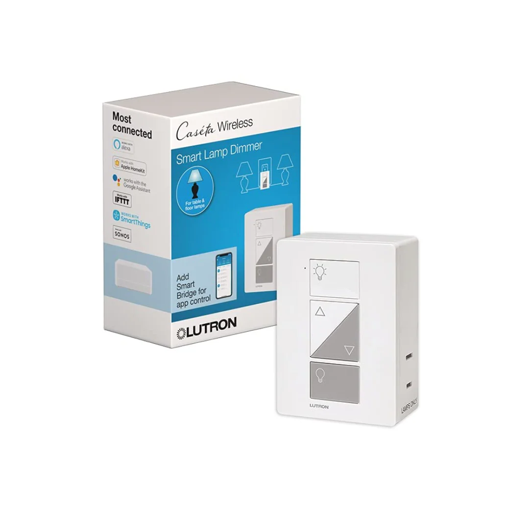 Lutron Caseta Smart Lighting Lamp Dimmer | PD-3PCL-WH | White