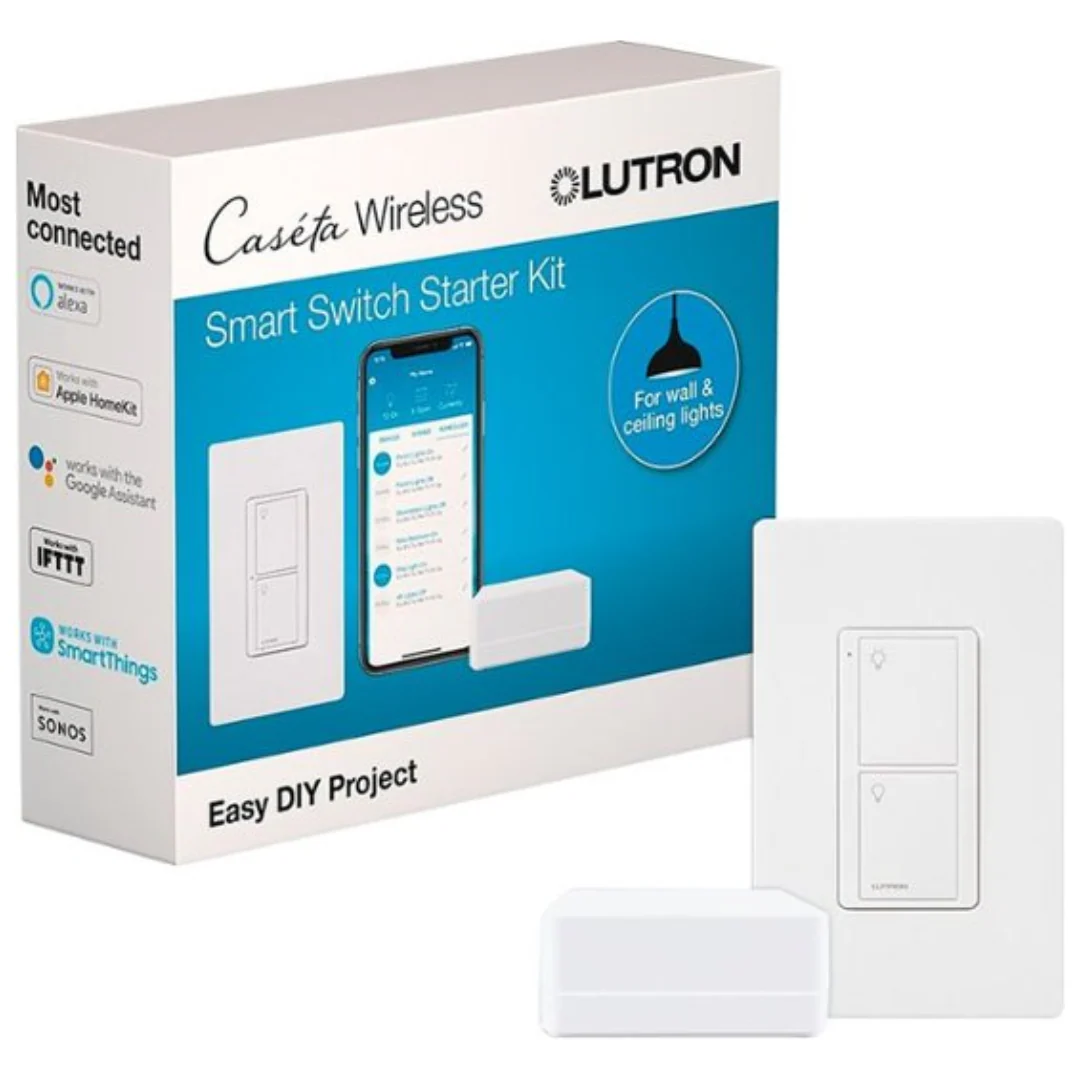 Lutron Caseta Smart Switch Starter Kit | P-BDG-PKG1WS | White