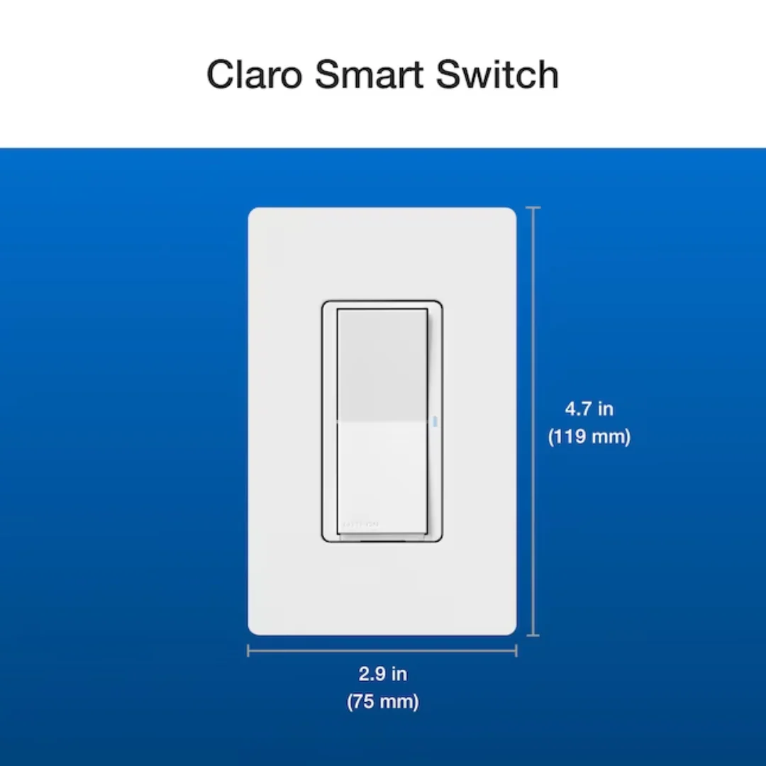 Lutron Claro Smart Switch 3-Way Kit with Pico Paddle Remote | DVRF-PKG1S-WH | White - Image 4