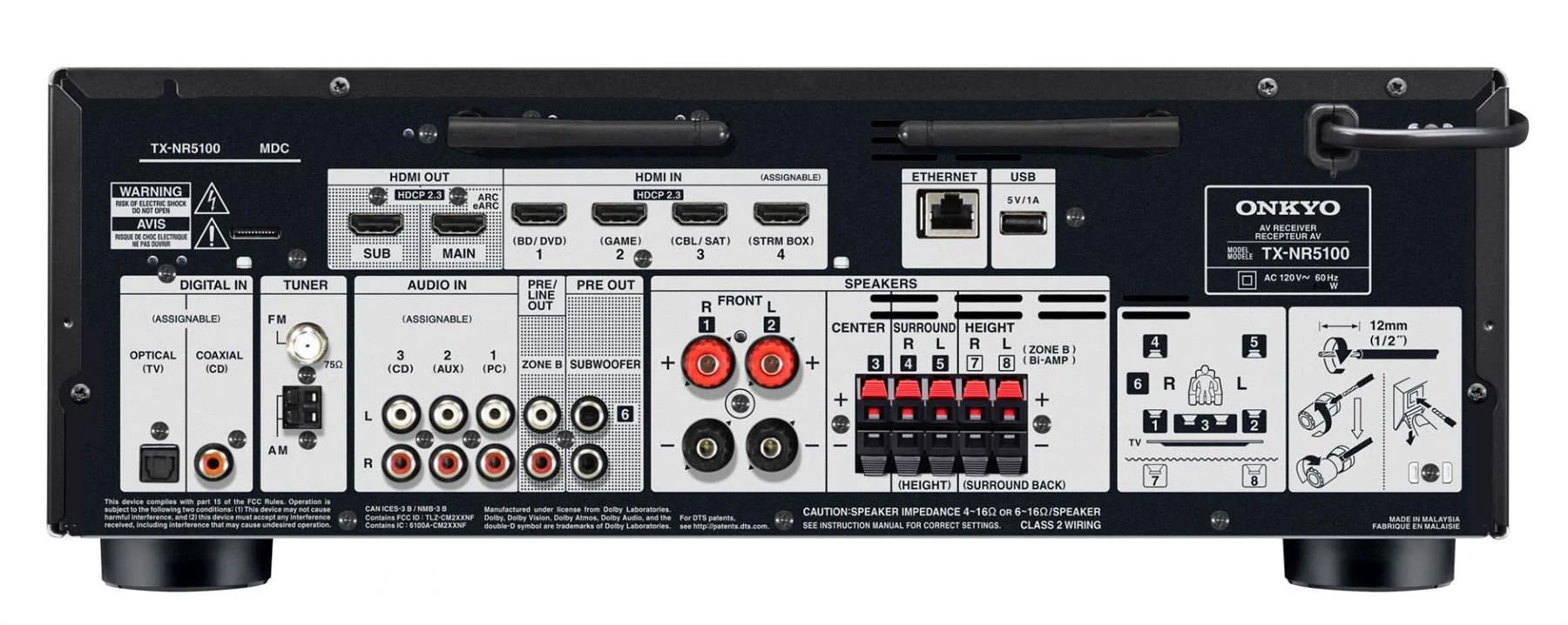 Onkyo TX-NR5100 7.2 Channel Network AV Receiver (2021) - Image 3