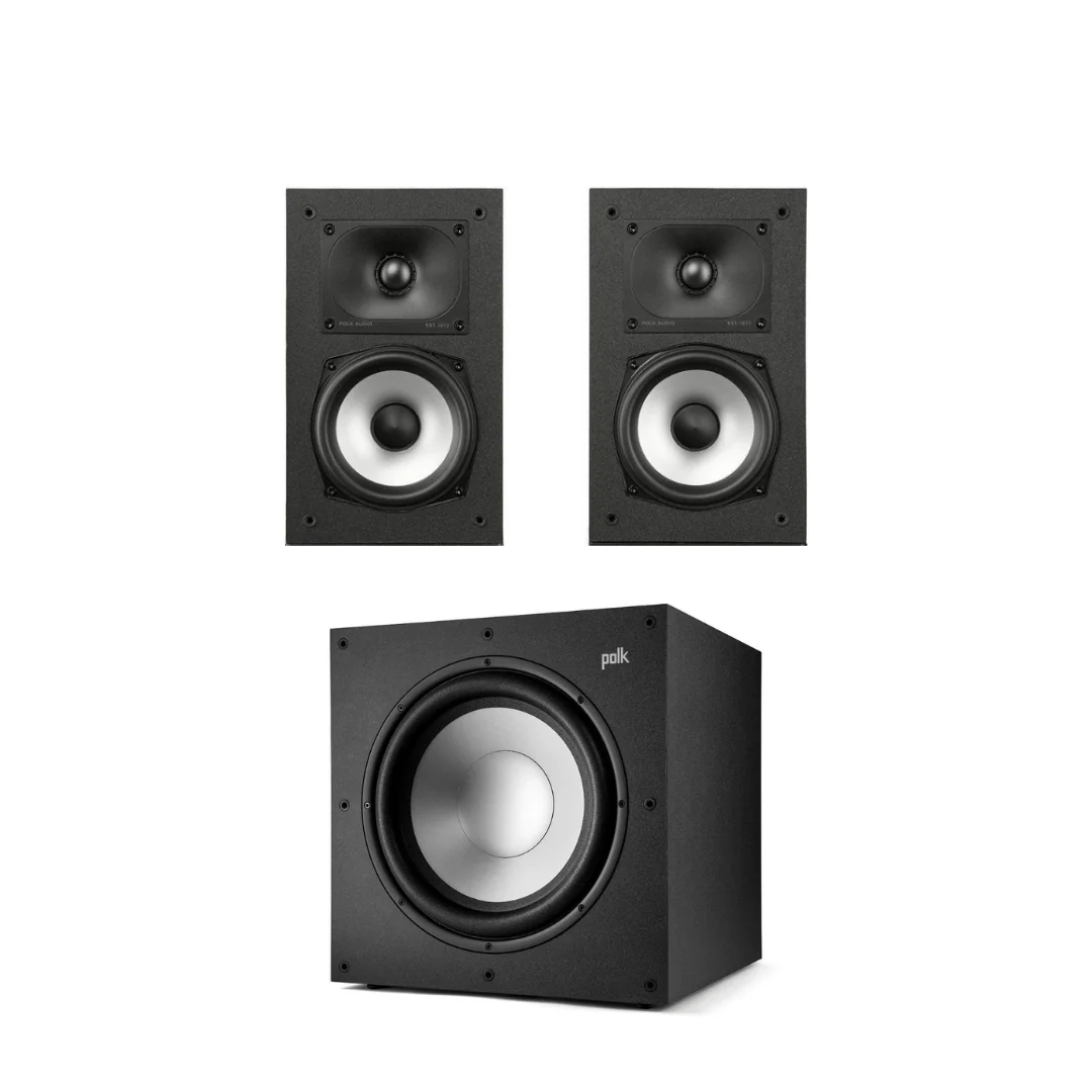 Polk Monitor XT15 Bookshelf Speakers with XT12 Subwoofer