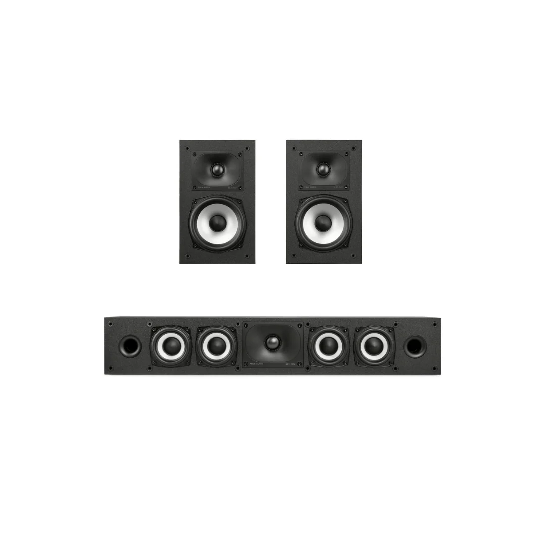 Polk Monitor XT15 Compact Bookshelf Speakers with XT35 Low Profile Center Channel Speaker