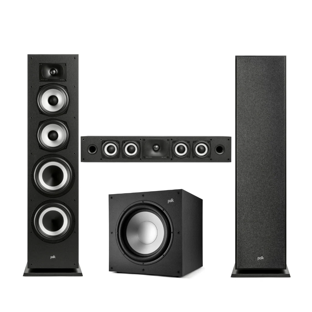 Polk Monitor XT70 2.1 System - Pair XT70 Floor Standing Speakers, XT35 Slim Center Channel Speaker & XT12 Subwoofer