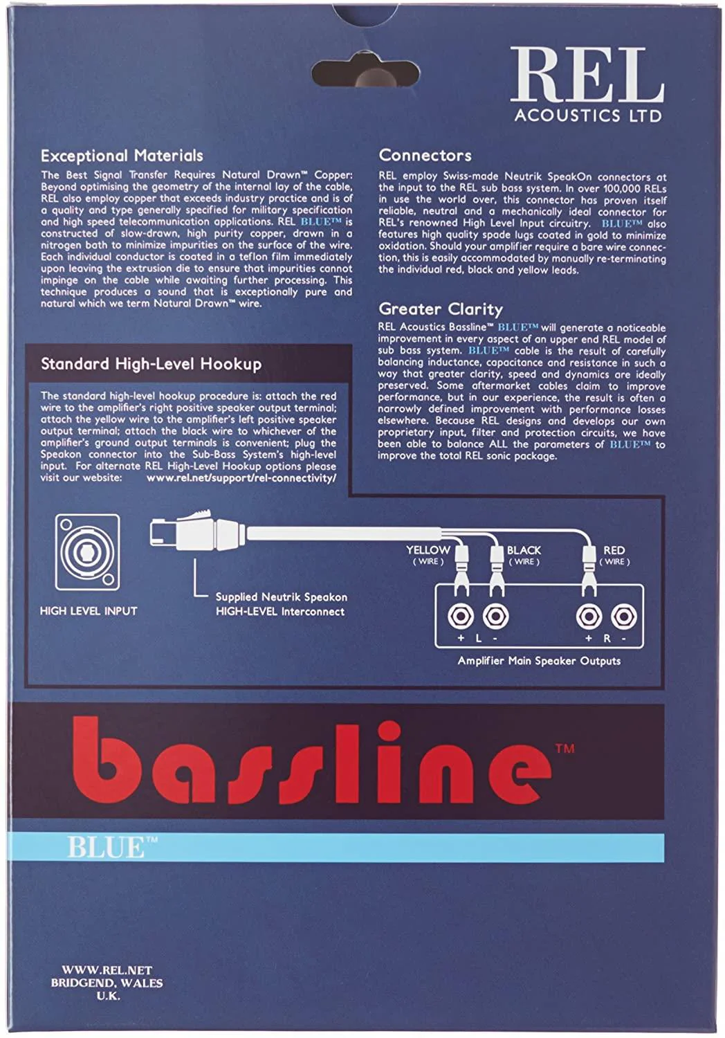 REL Bassline Blue Subwoofer Cable for REL Subs (6 Meter) - Clearance / Open Box - Image 3