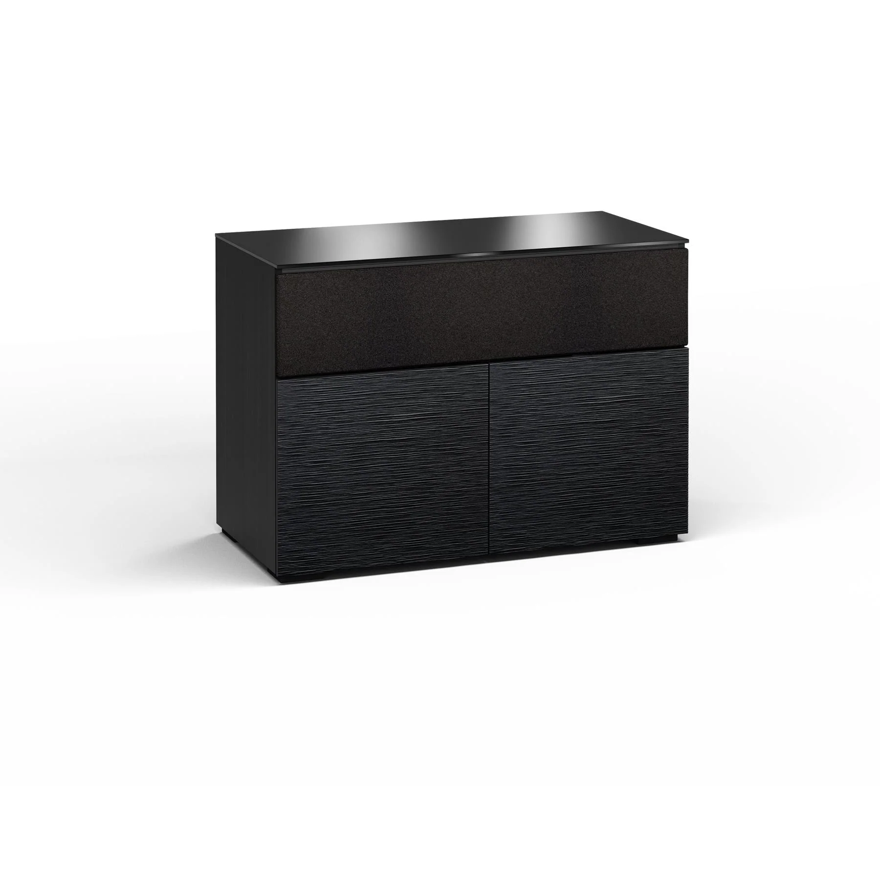Salamander Chameleon Chicago 329 - Twin AV Cabinet with Speaker Grill (Black Oak)